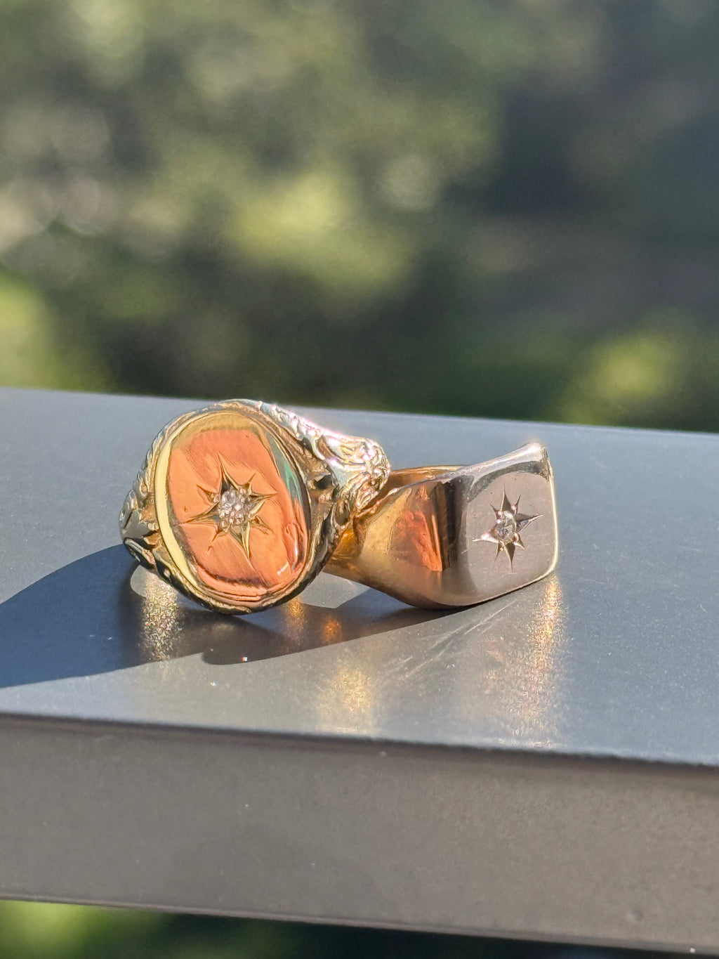 Filigree Starburst Signet Ring