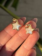 14k Moonstone Star Charms