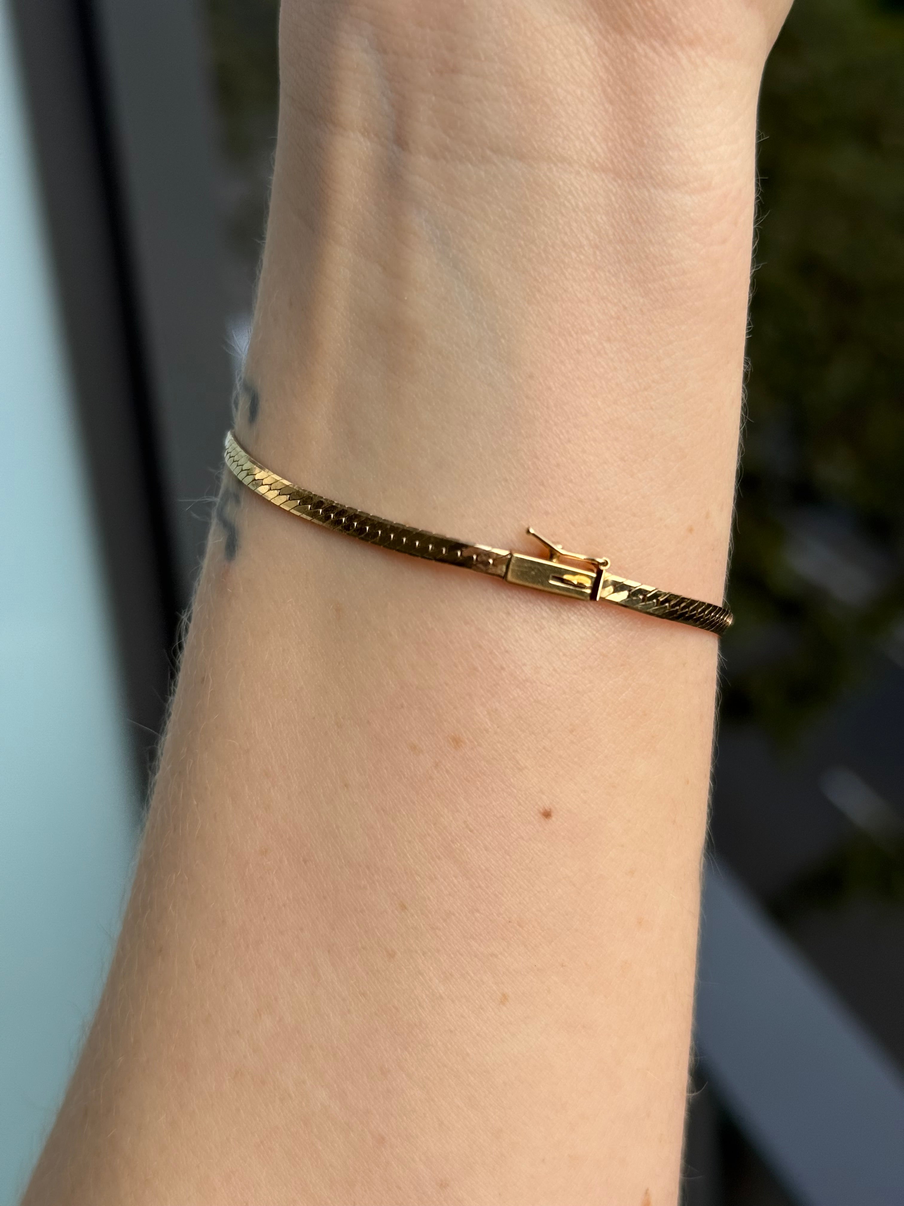 Diamond Sapphire Herringbone Bracelet