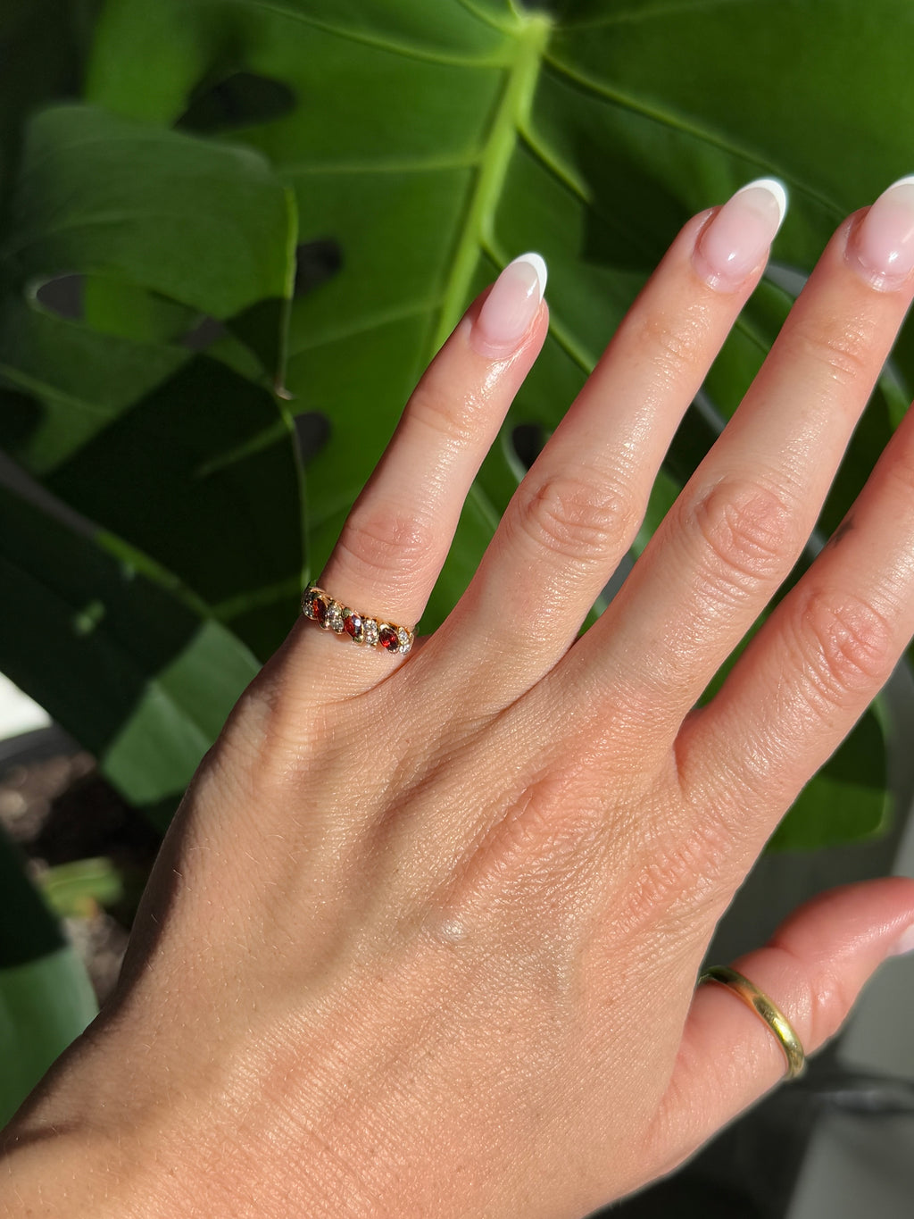 Diamond Garnet Ring
