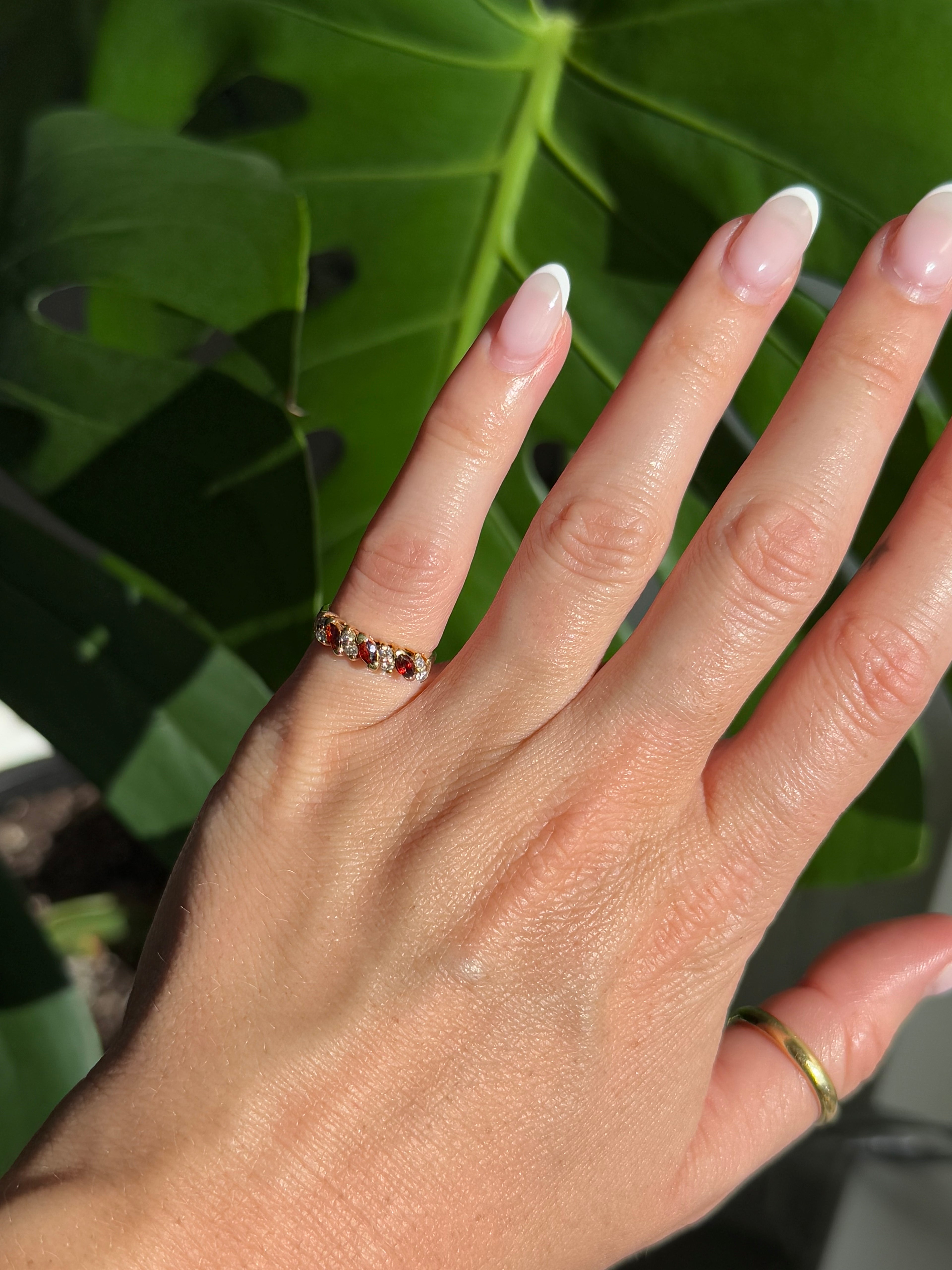 Diamond Garnet Ring