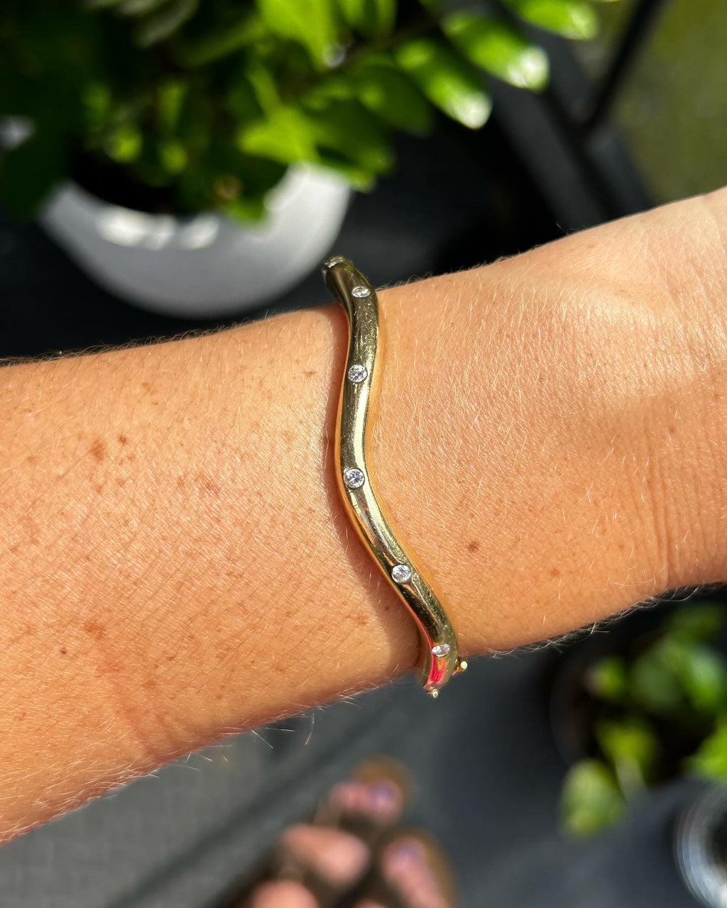 Wavy Diamond Bangle