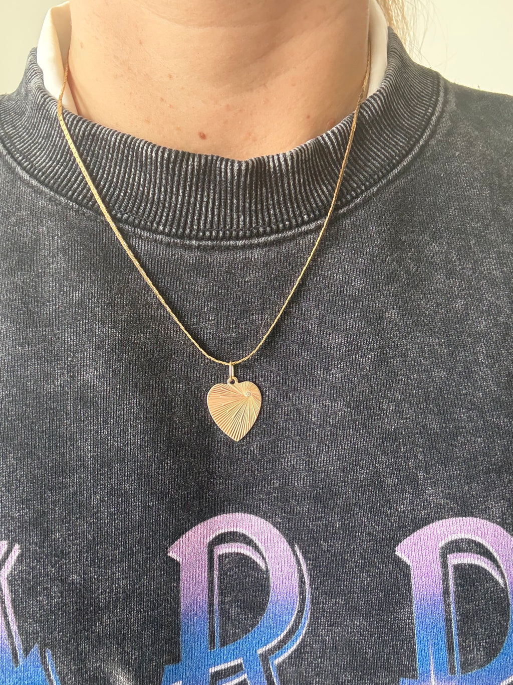 Fluted Heart Charm