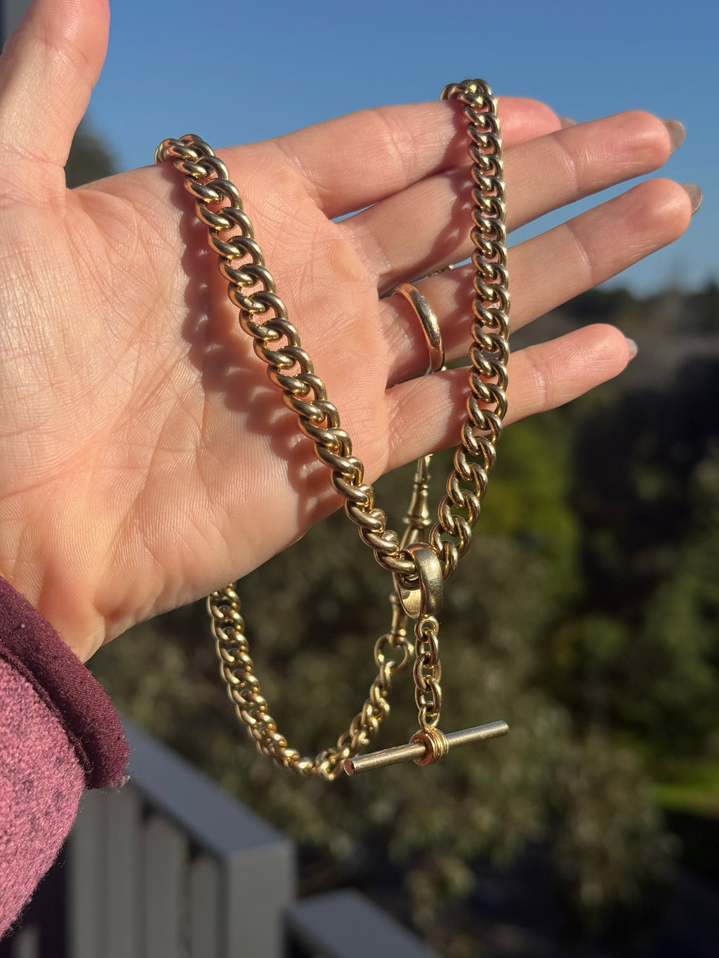 10k Graduated Curb Watch Chain