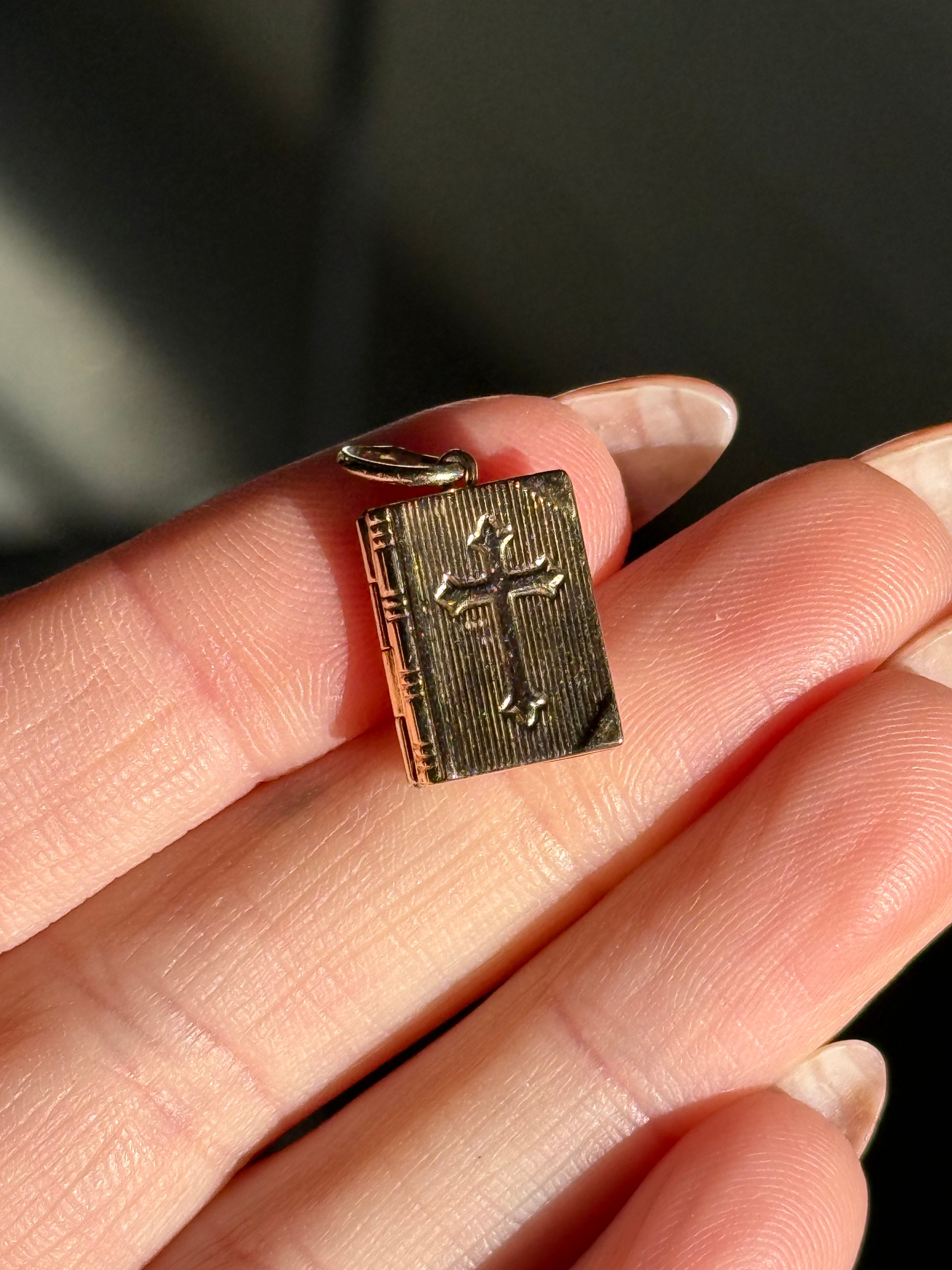 14k Bible Locket Charm