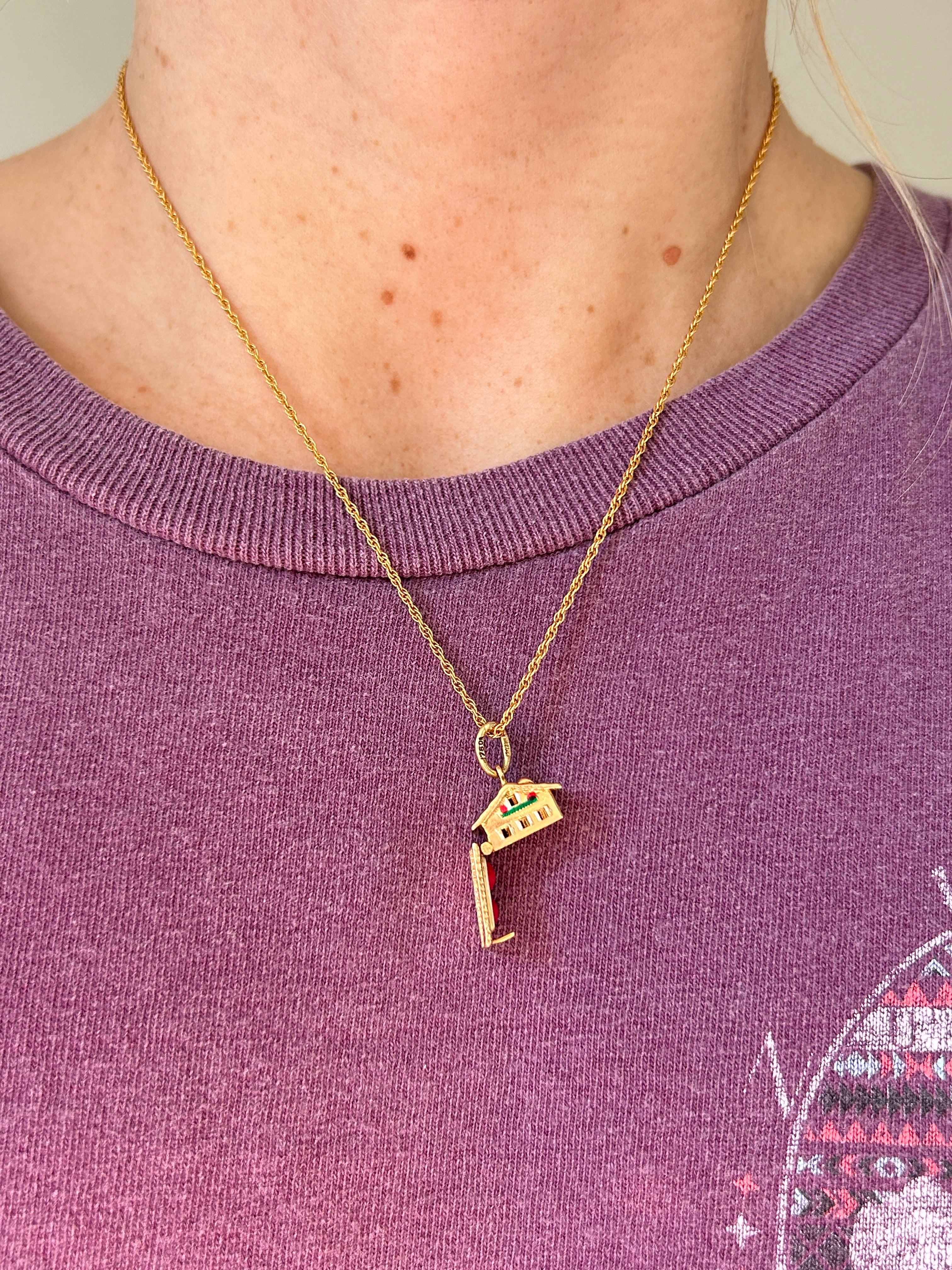 Enamel Articulated Home Charm