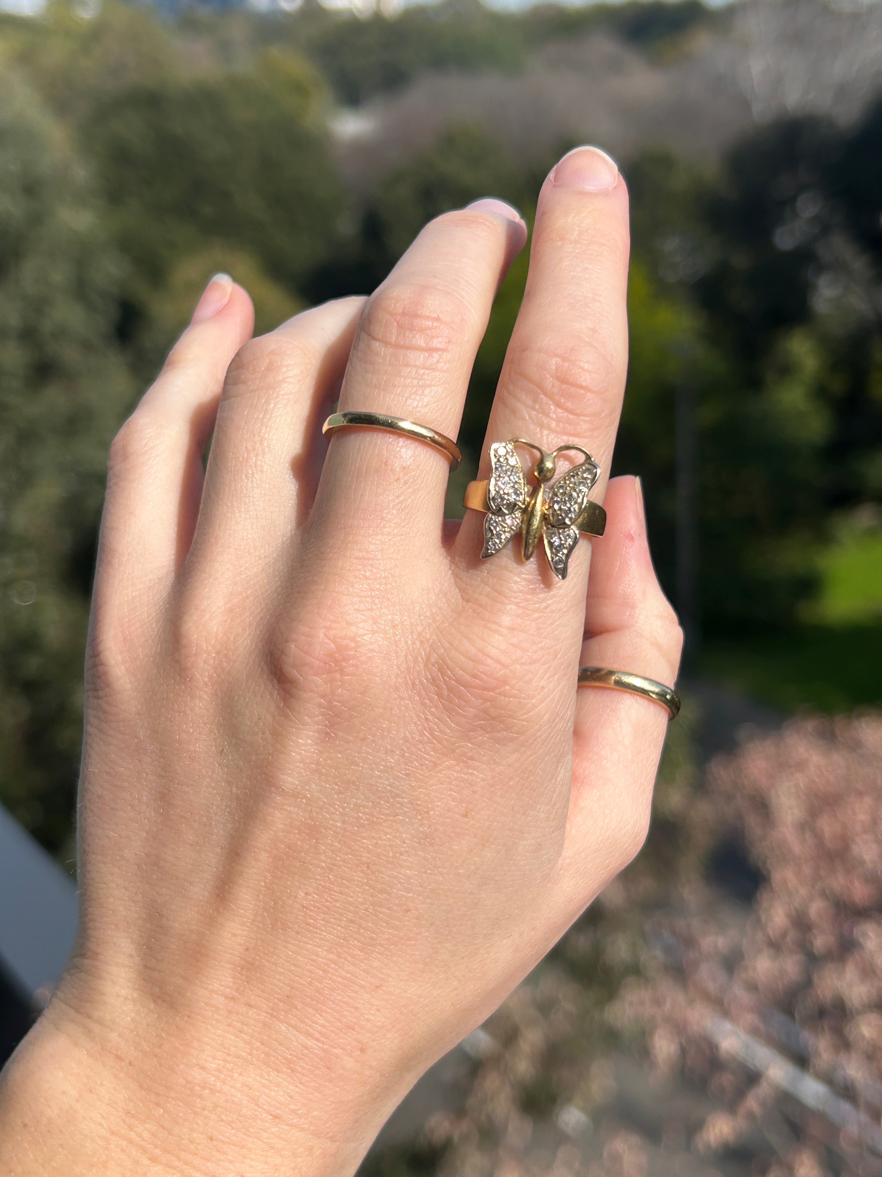 Diamond Butterfly Ring