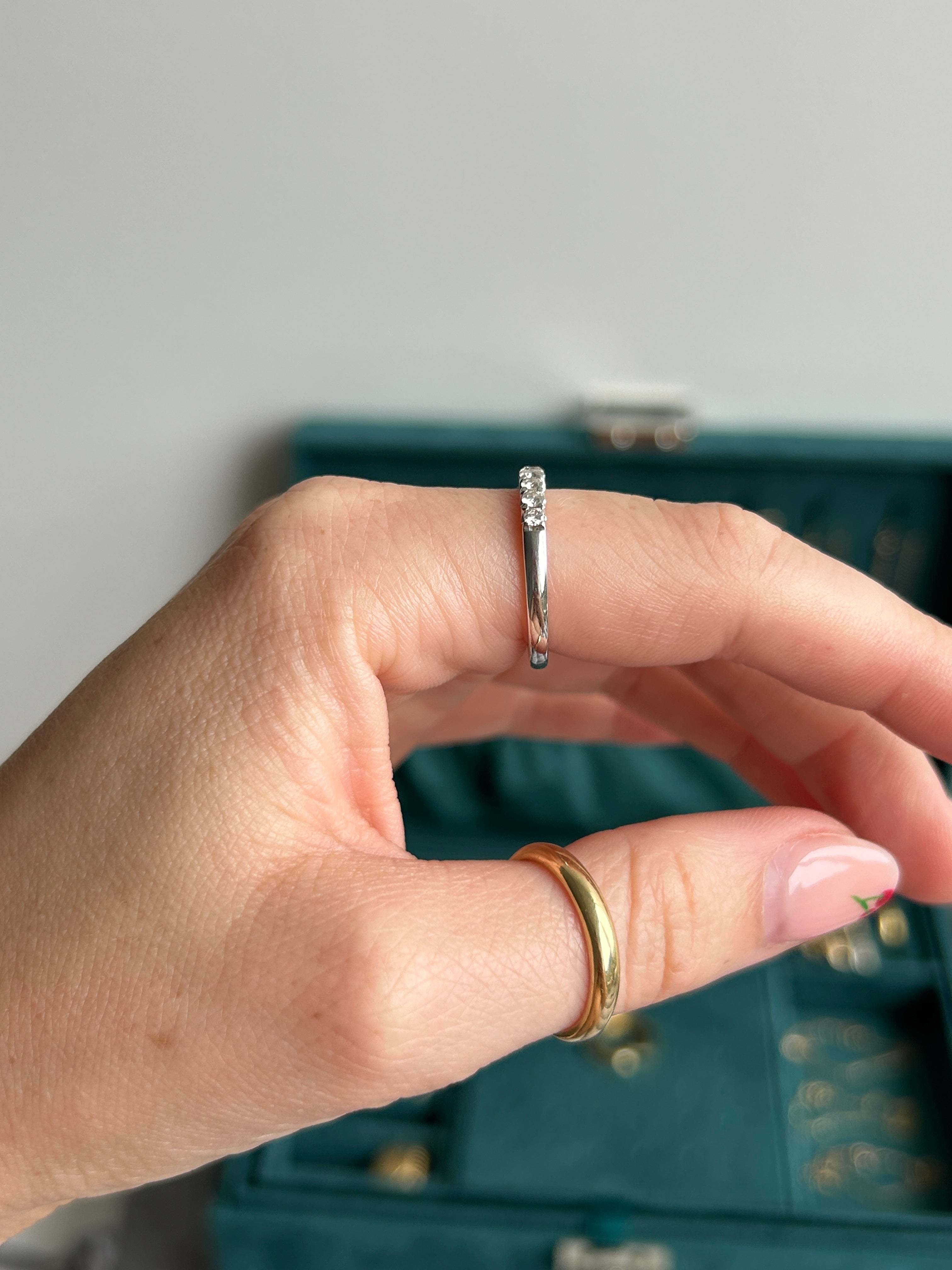 White Gold Half Eternity Diamond Band