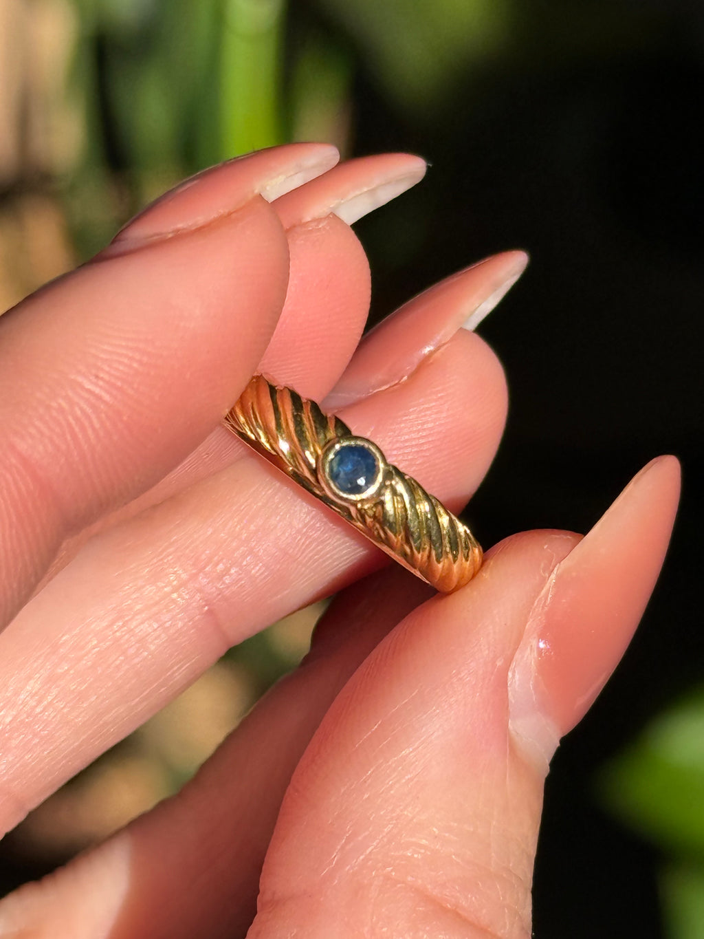 Sapphire Croissant Band