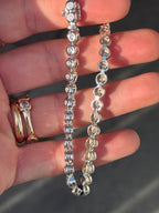 18k WG Bubble Natural Diamond Tennis Bracelet