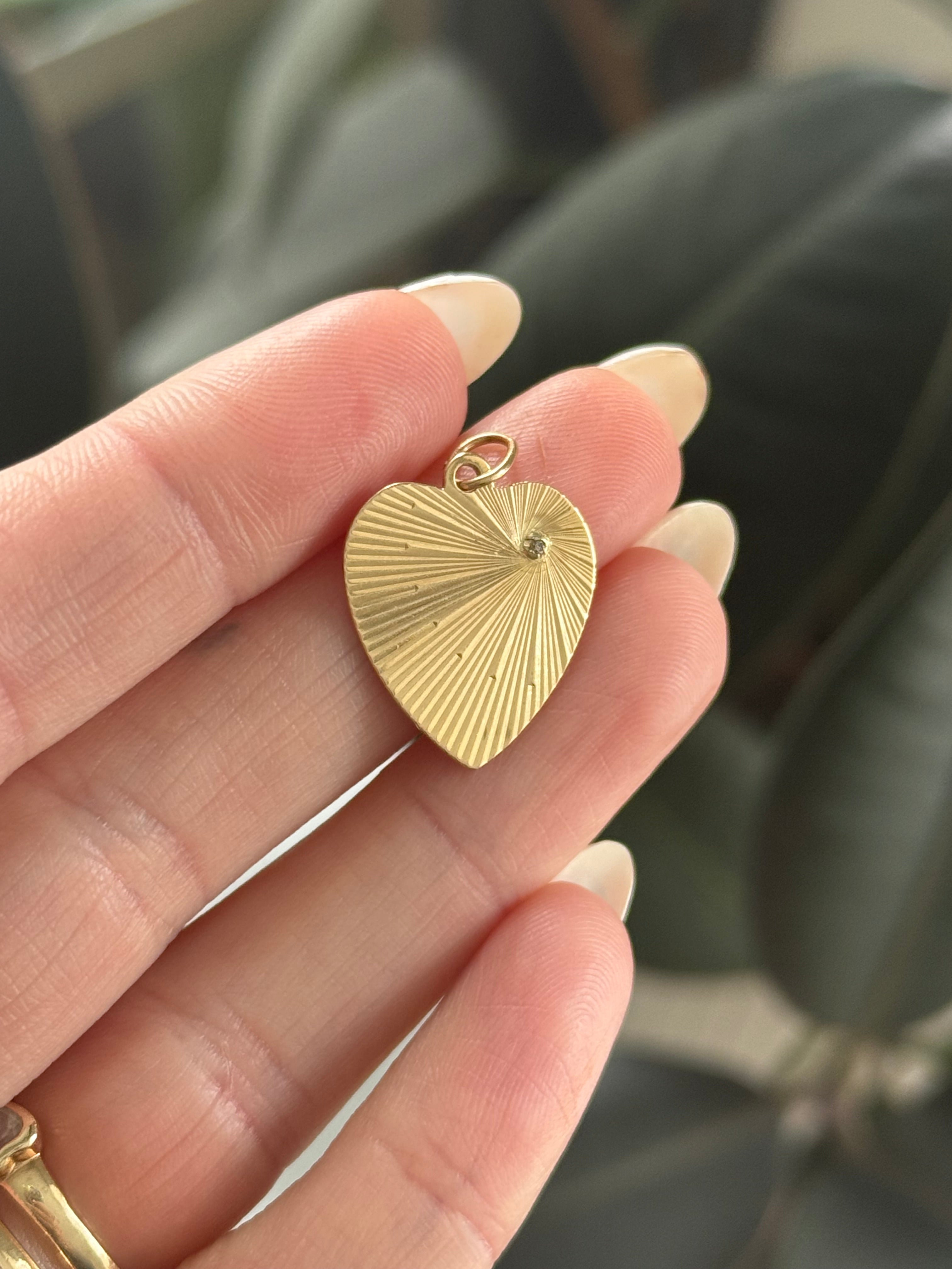 Fluted Heart Charm