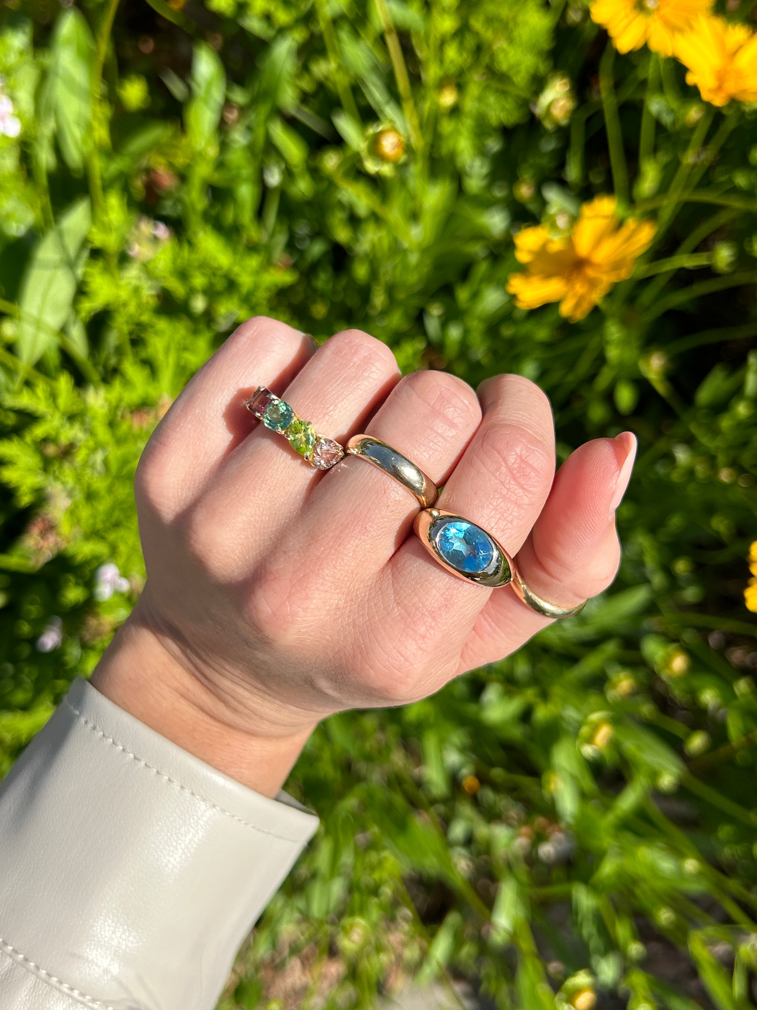 Blue Topaz Aura Ring