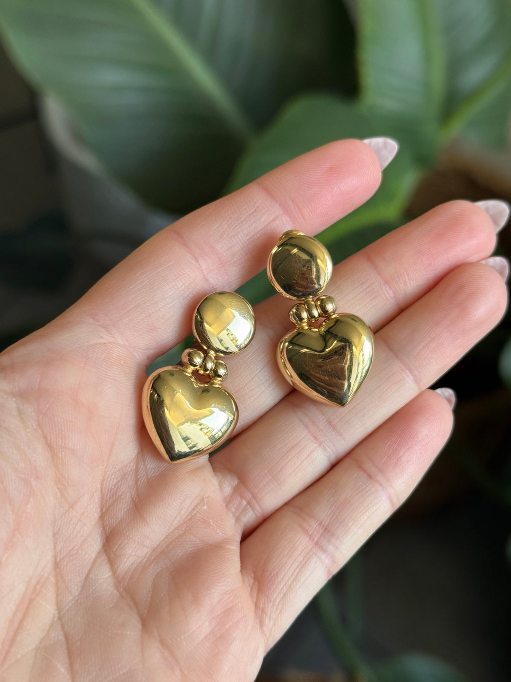 Puffy Heart Doorknocker Earrings
