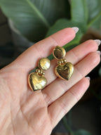 Puffy Heart Doorknocker Earrings