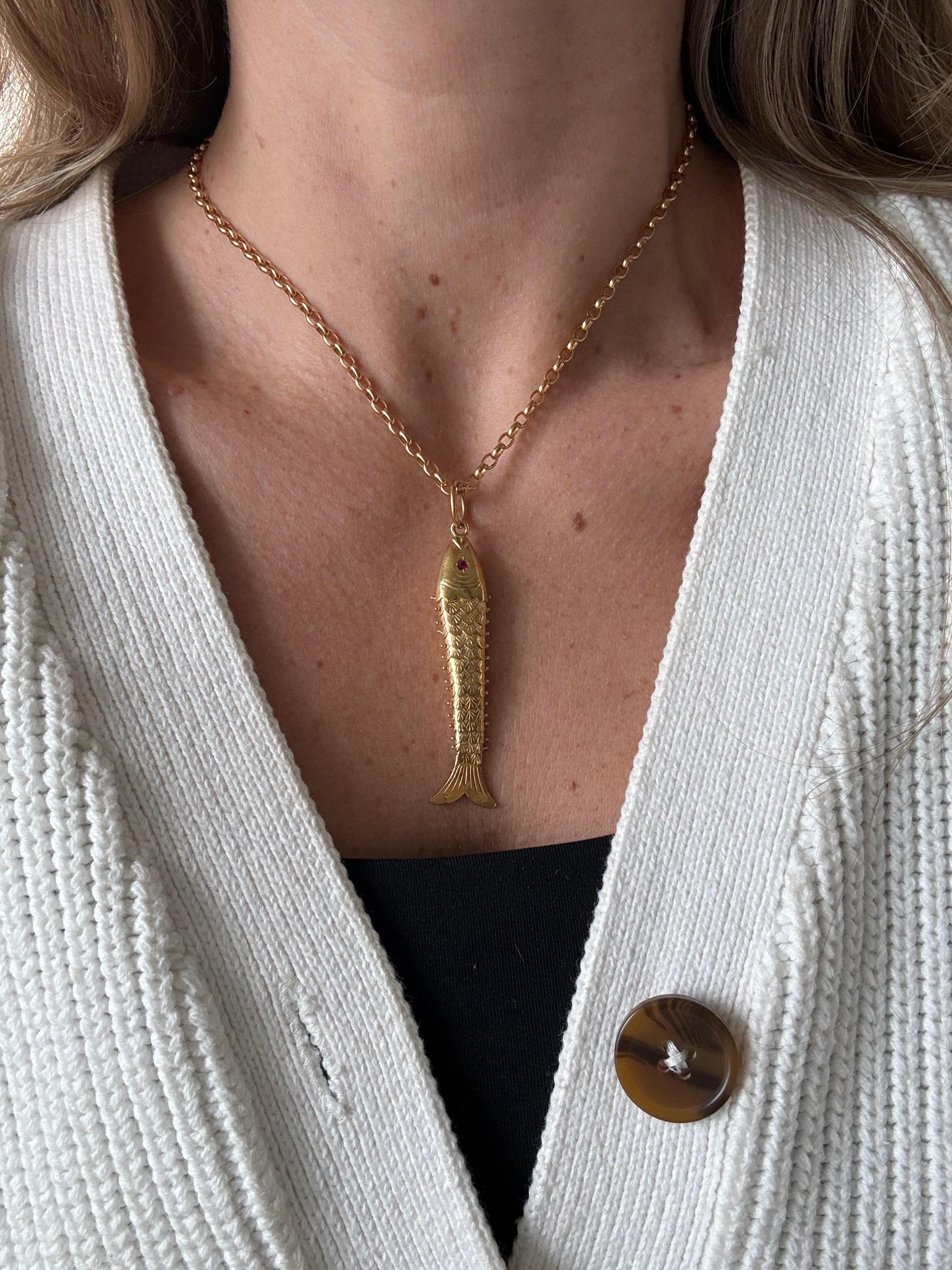 Antique Articulated Fish Charm