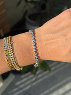 18k WG Bubble Natural Diamond Tennis Bracelet