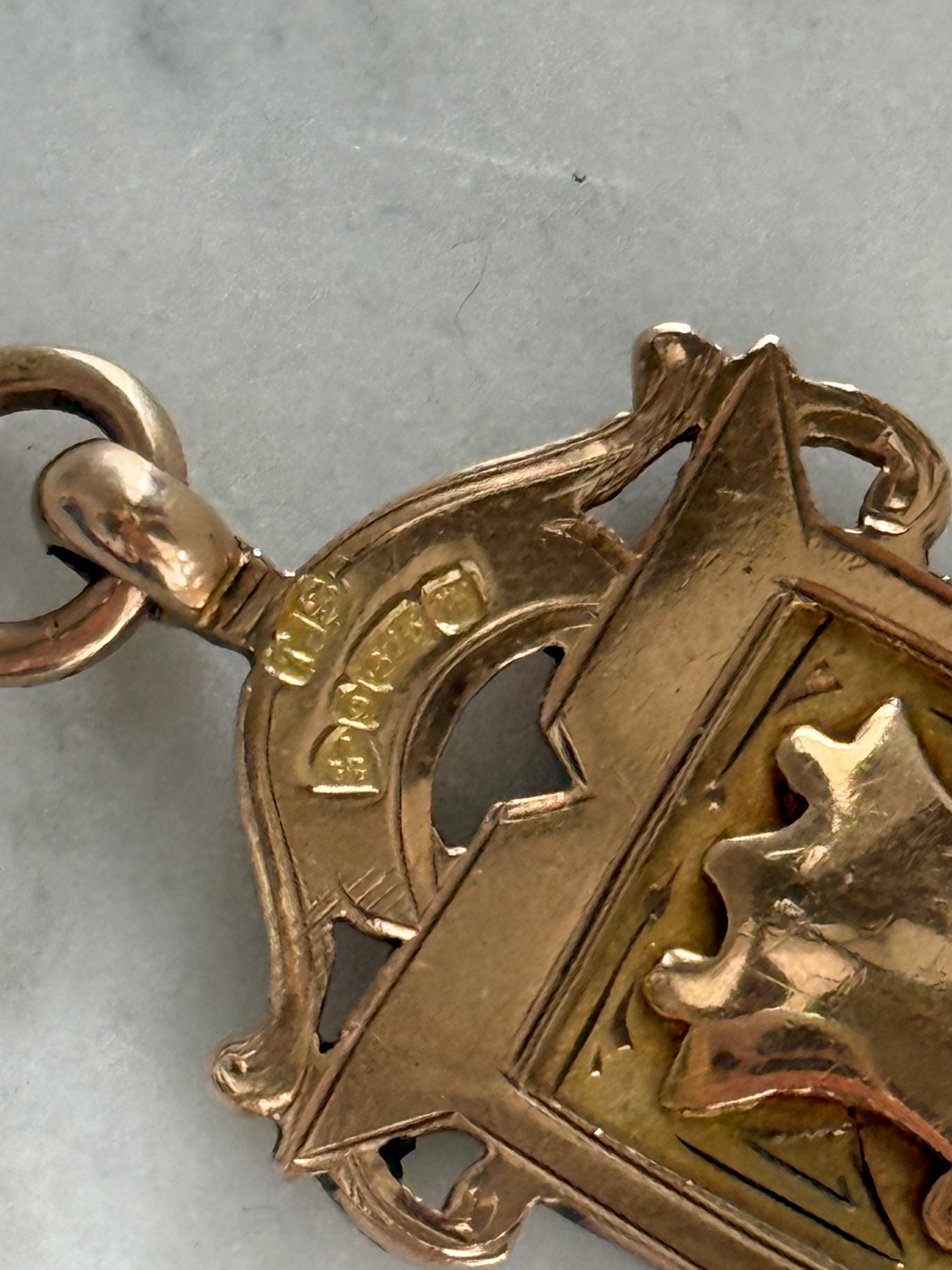 Solid Antique Shield Pendant