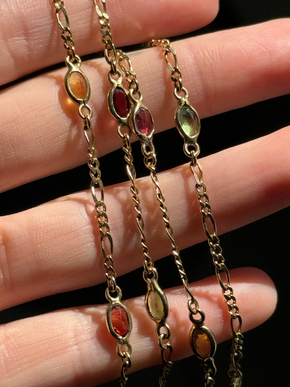 Gemstone Figaro Chain