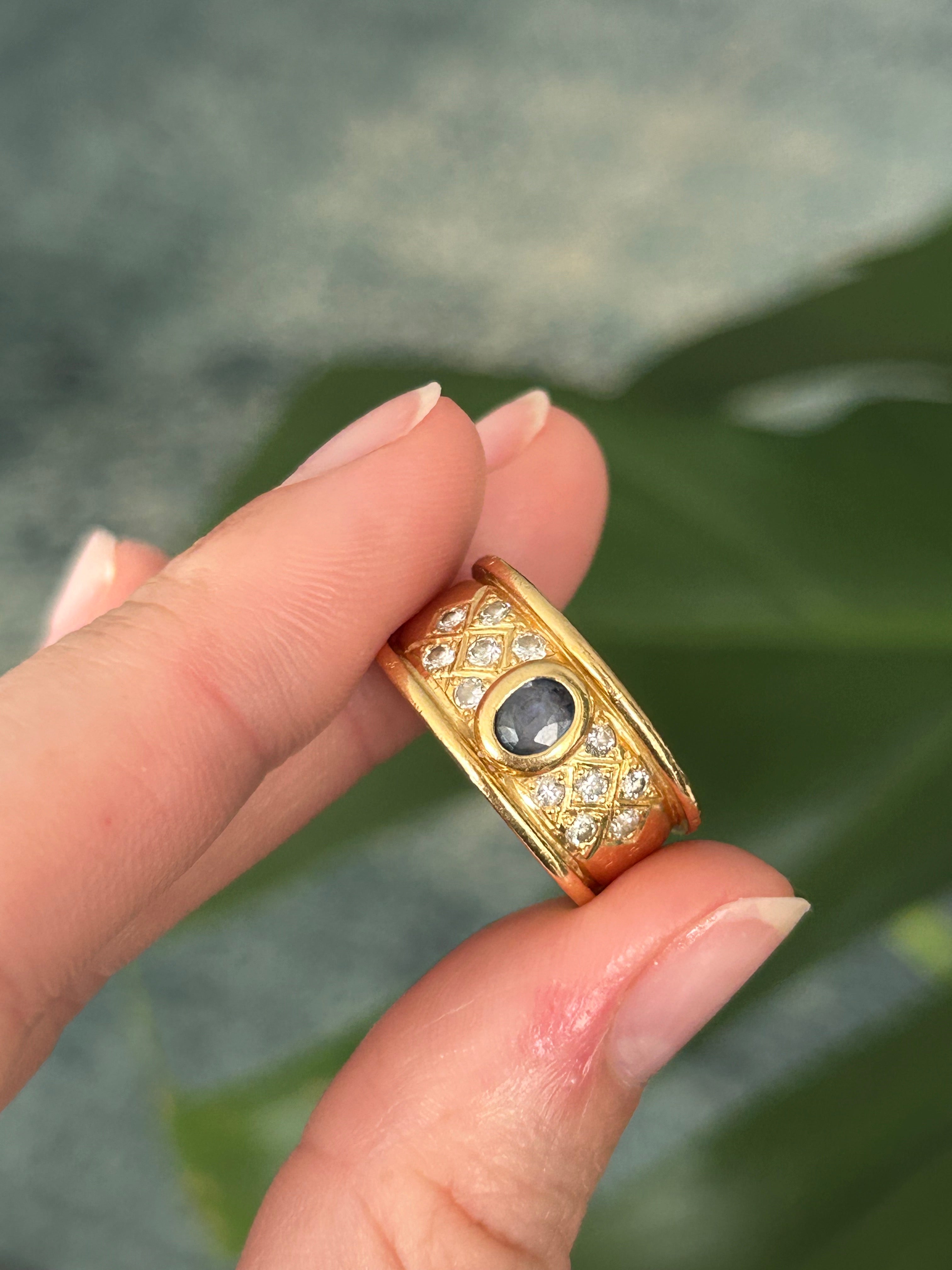 Diamond Sapphire Band