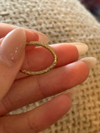 Hammered Diamond Cut Oval Hoops