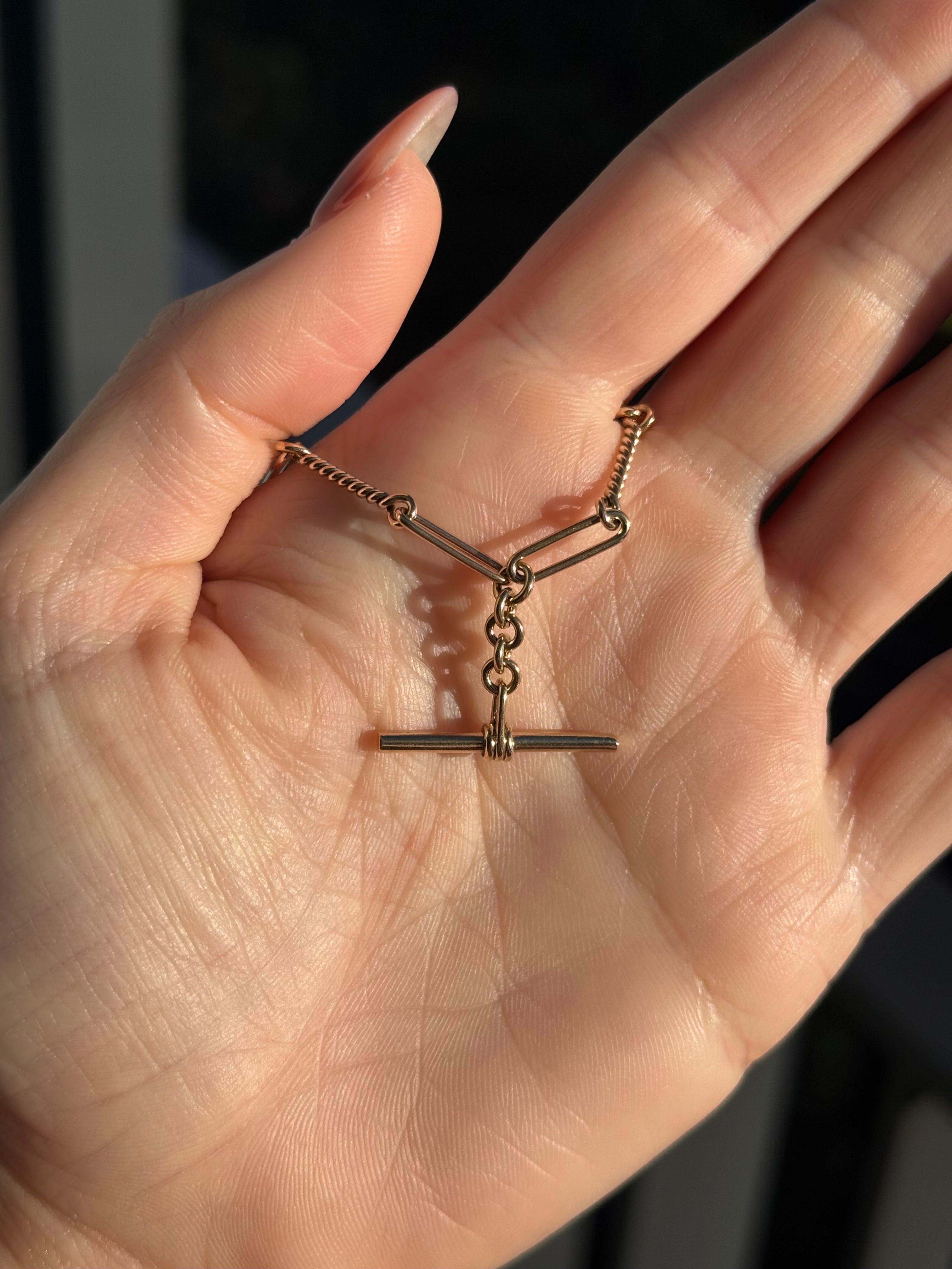 Fancy Twisted Trombone T Bar Chain
