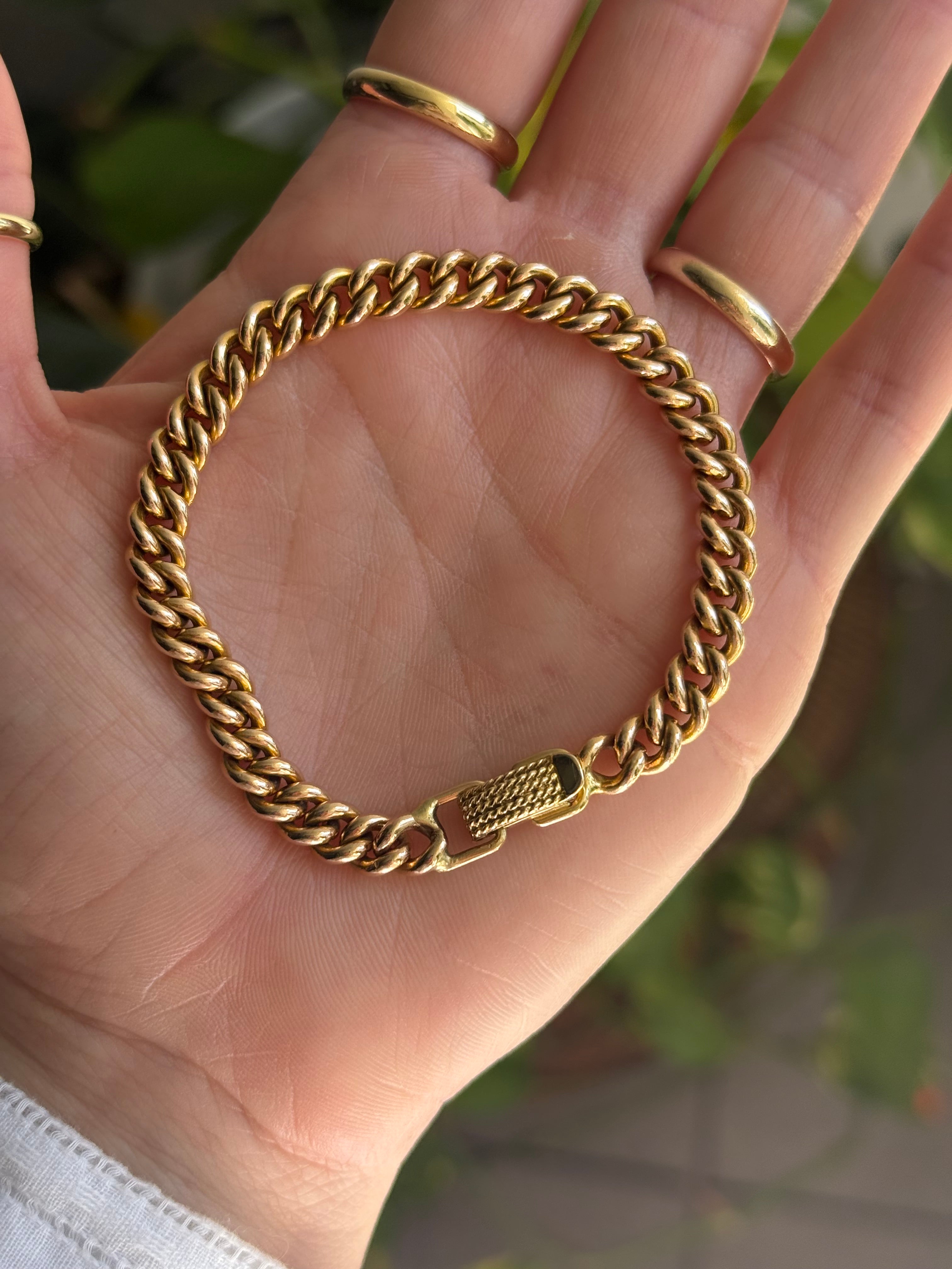 Antique Solid Curb Bracelet
