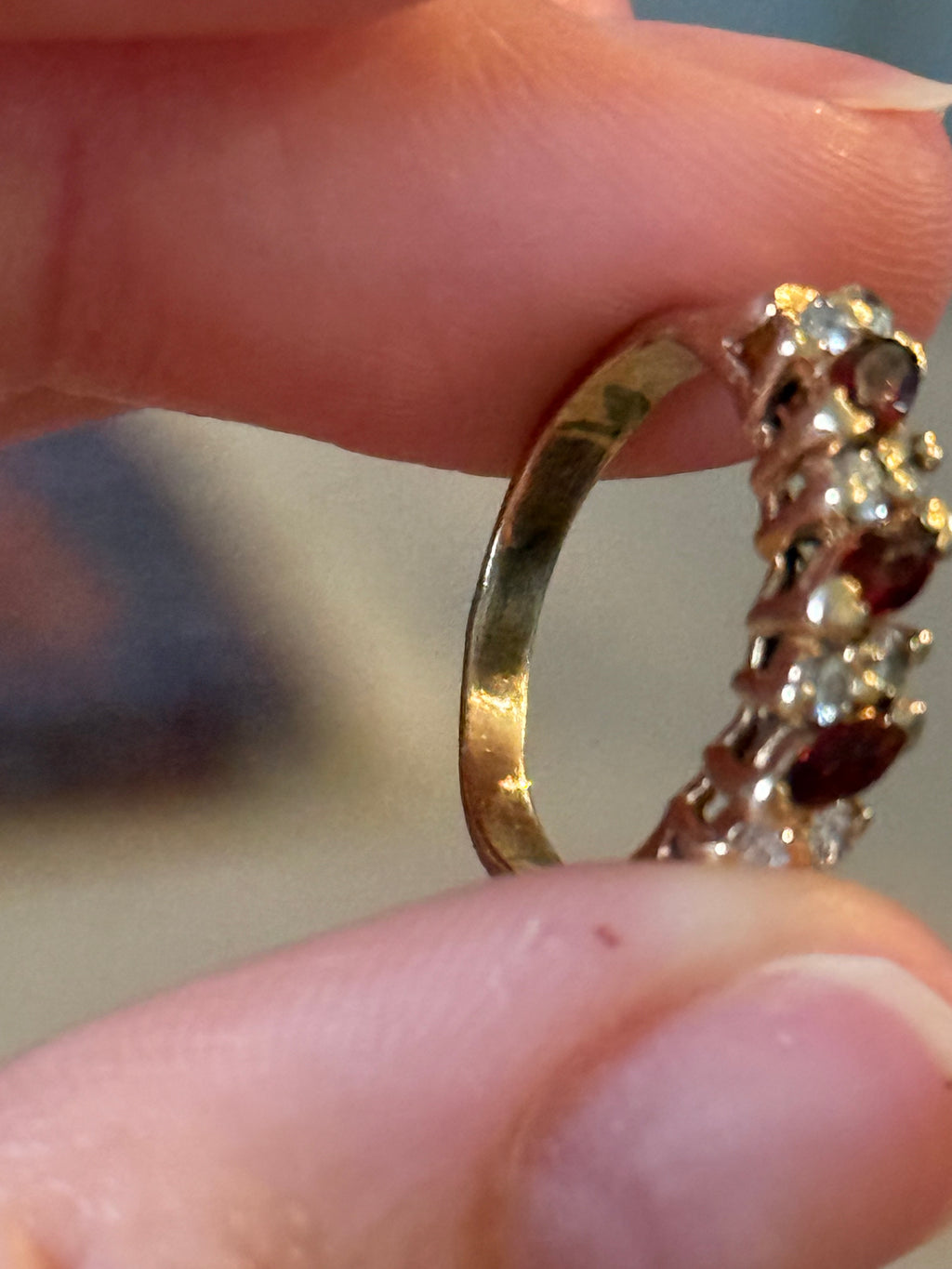 Diamond Garnet Ring