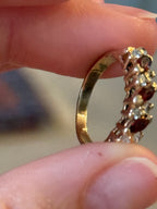 Diamond Garnet Ring
