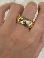 Solid Chunky Diamond Cluster Donut Band