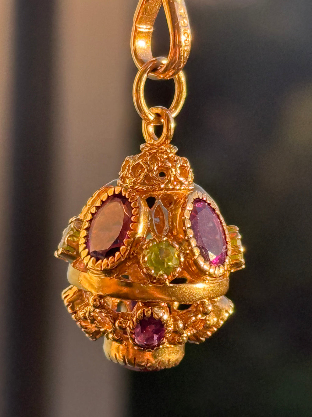 Antique Amethyst Peridot Sputnik