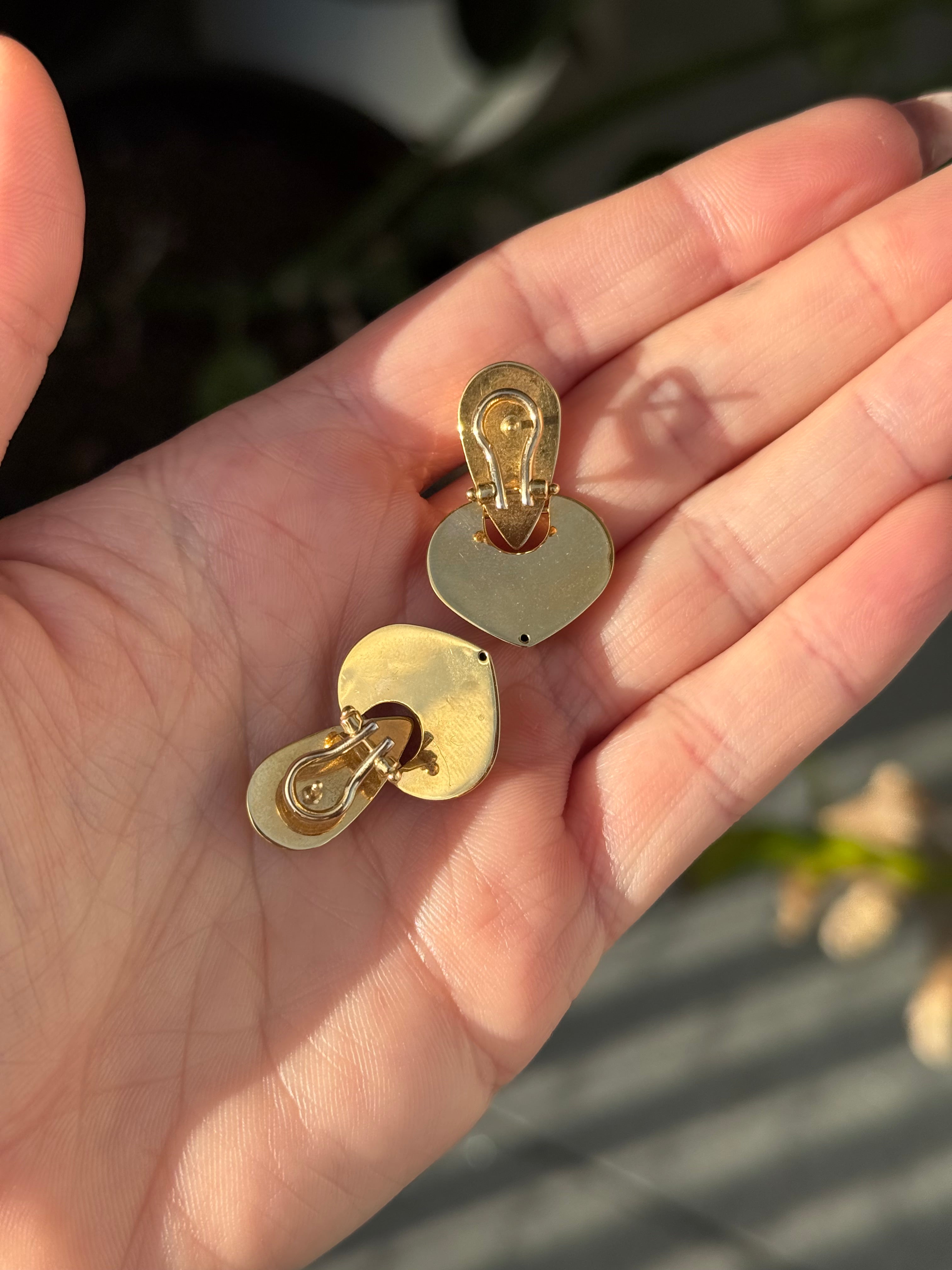 18k Heart Doorknocker Earrings