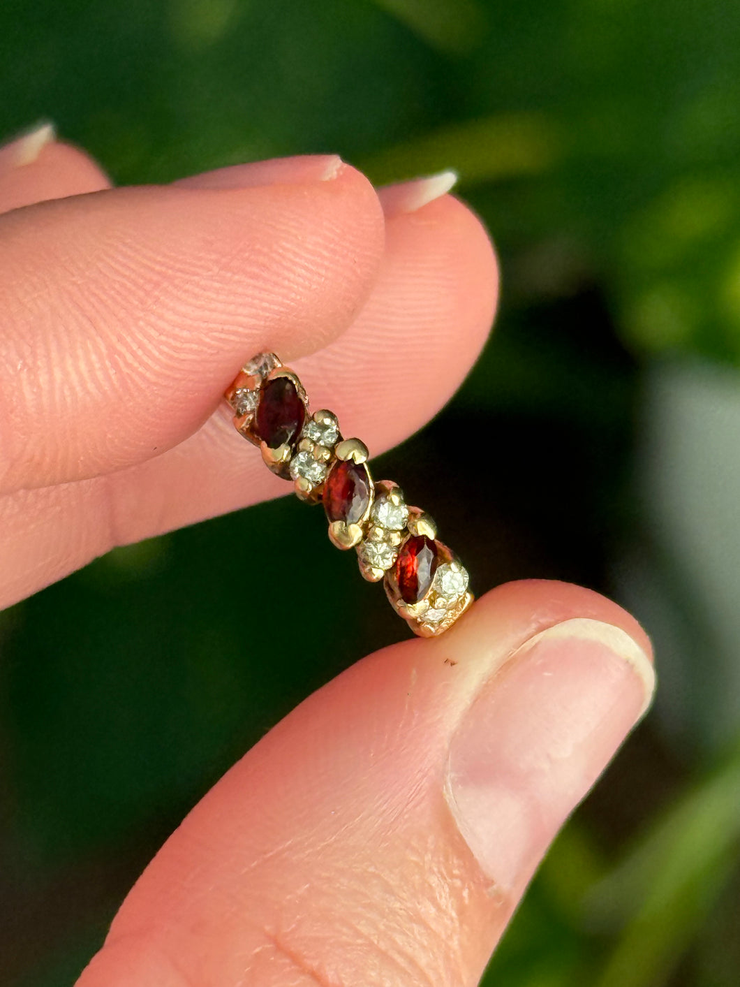 Diamond Garnet Ring