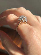 Diamond Dragonfly Cluster Ring