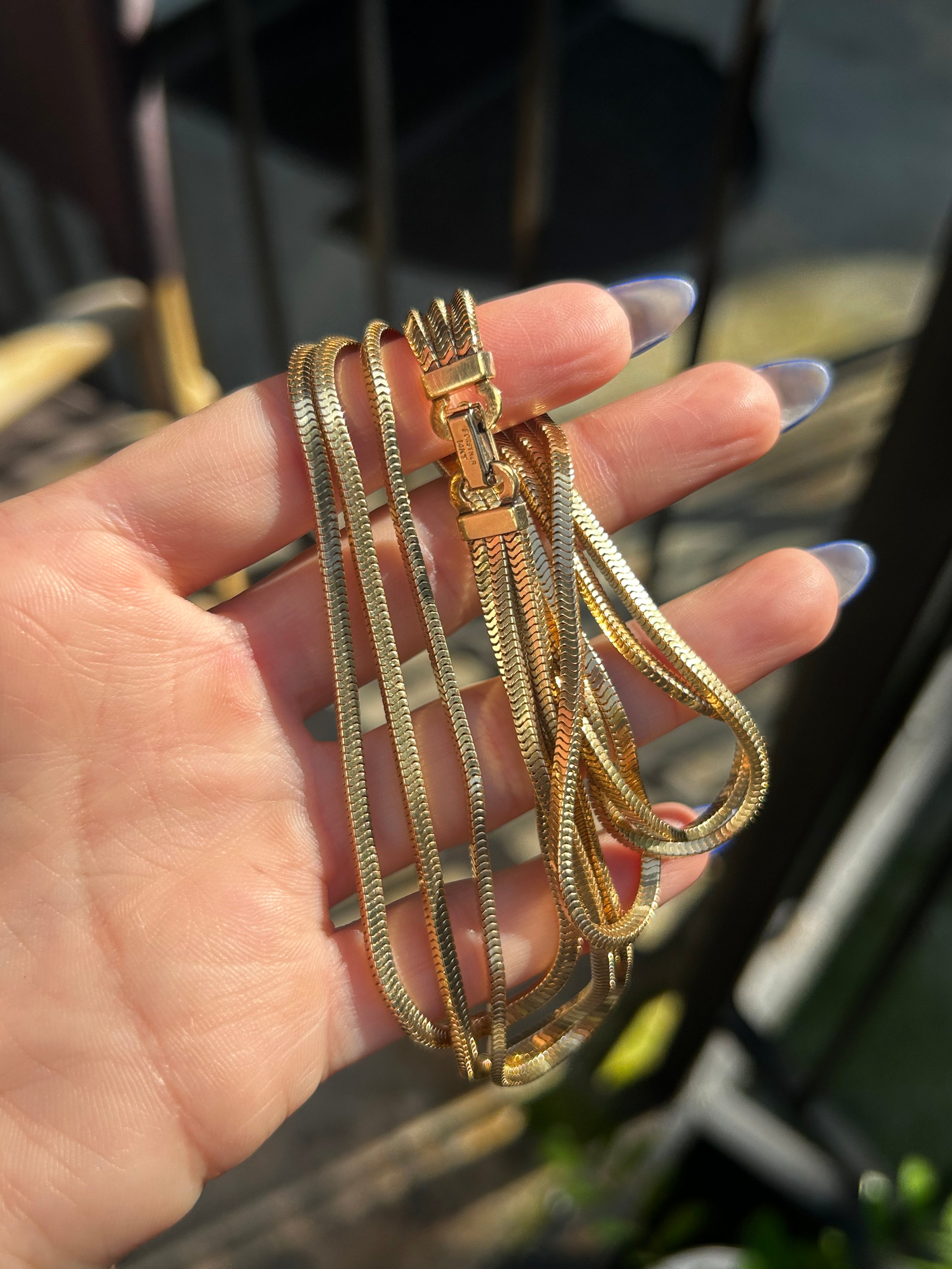 Triple Square Graduated Snake Choker