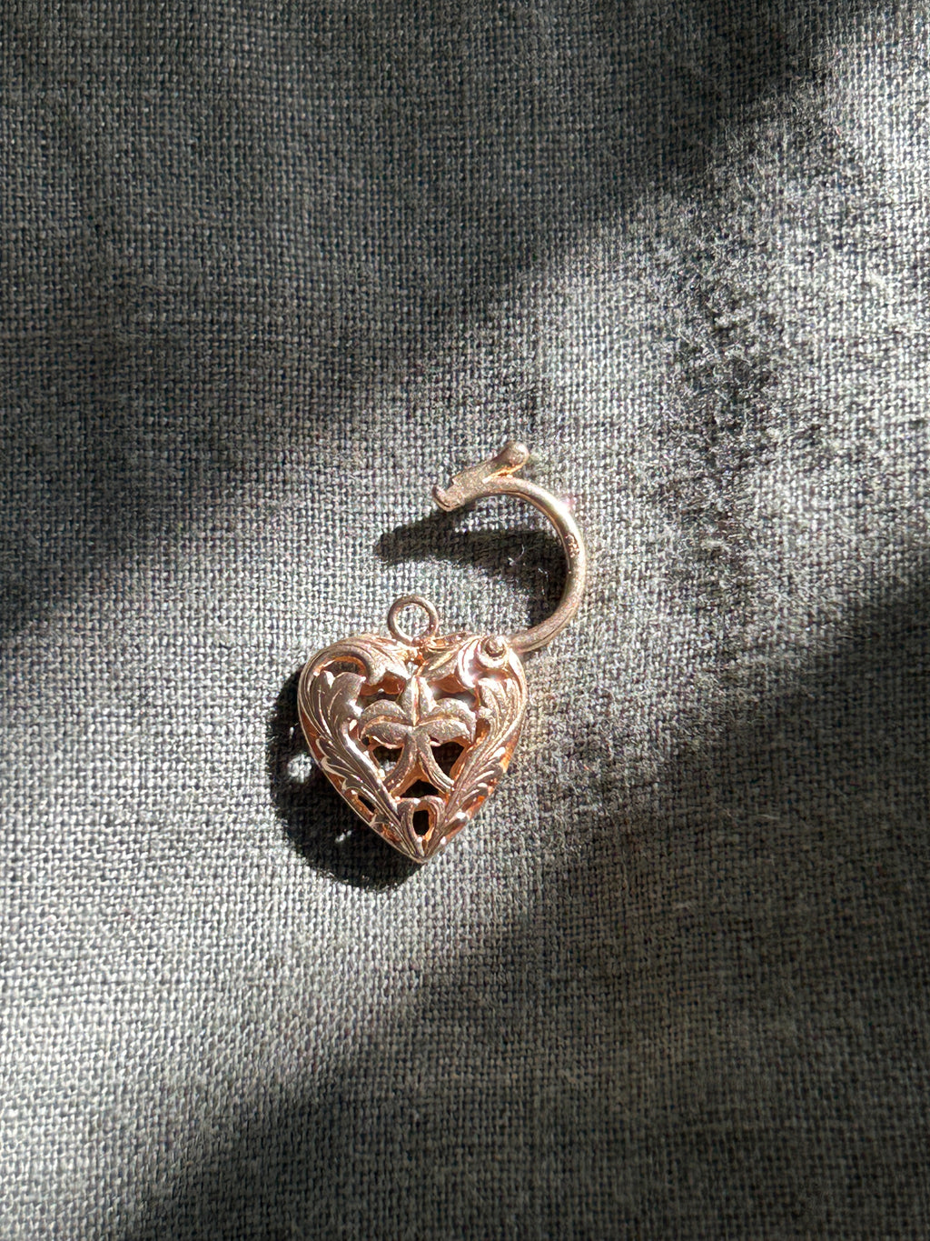 Antique Heart Padlock Charm