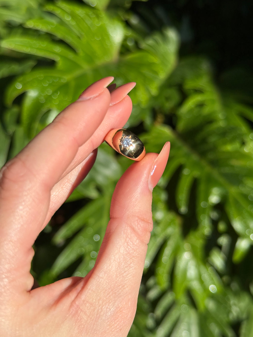Vintage Diamond Starburst Dome Ring