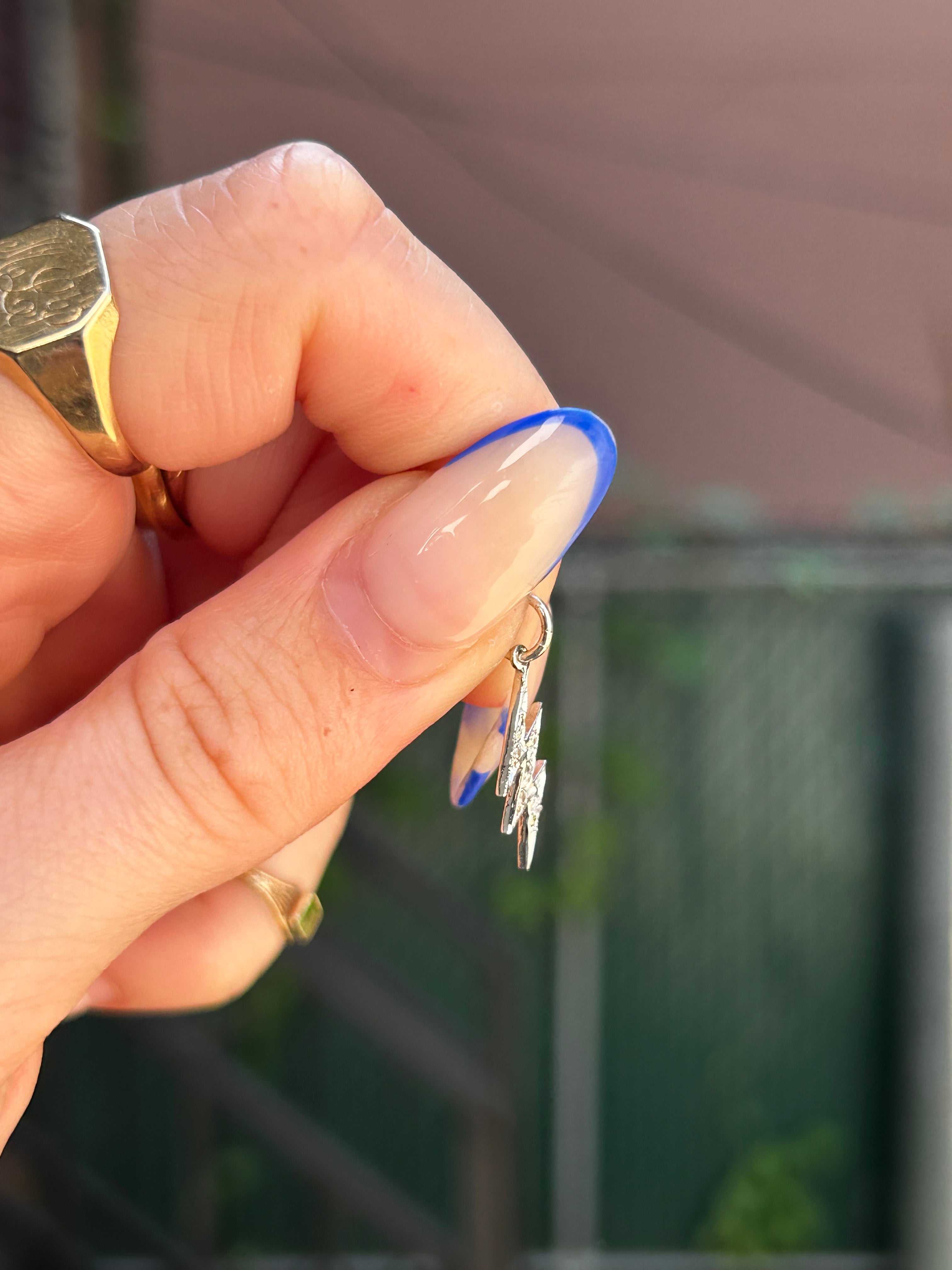 Mini WG Diamond Lightning Bolt Charm