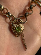 Peridot Heart Padlock Bracelet