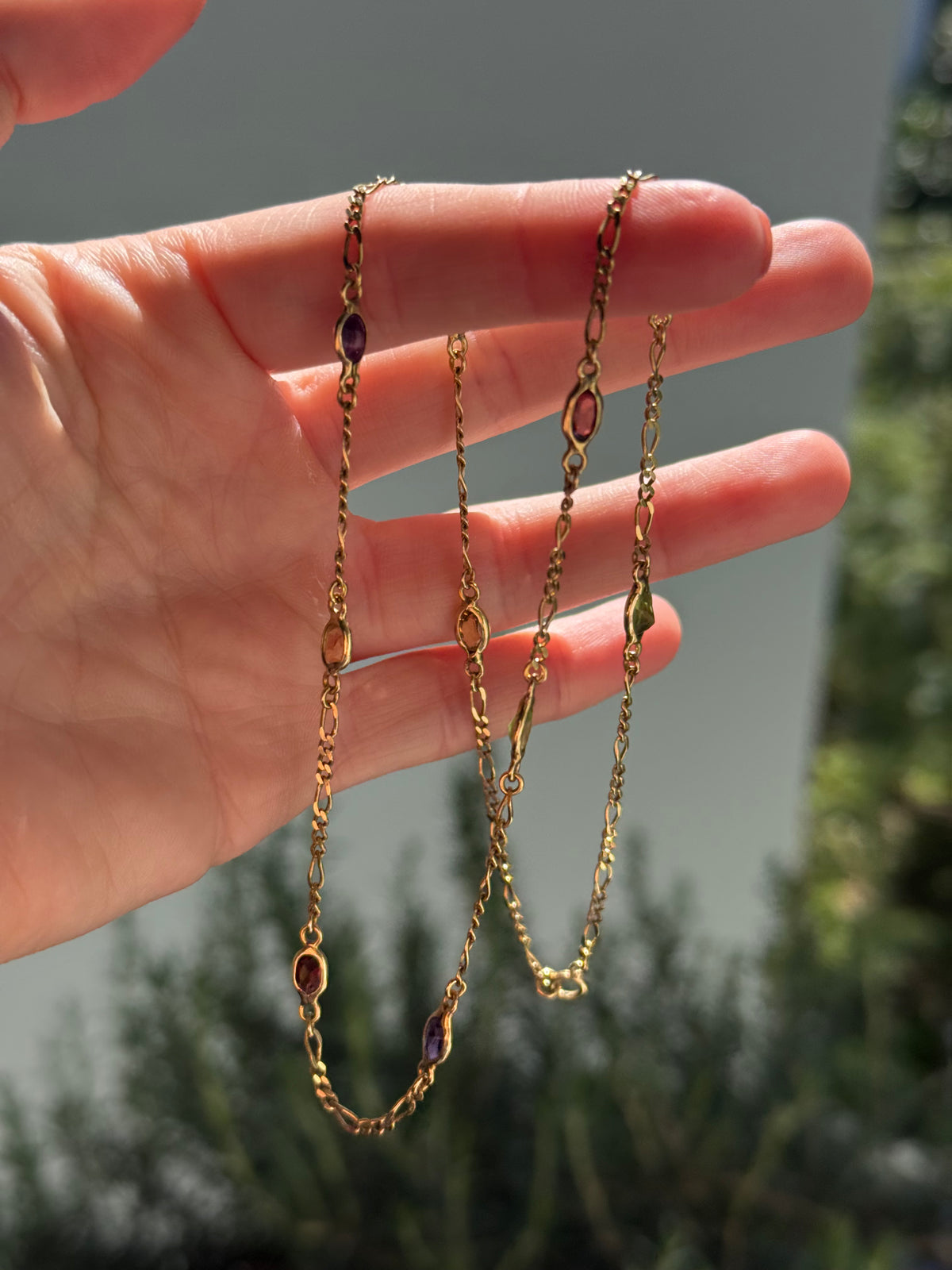 Gemstone Figaro Chain