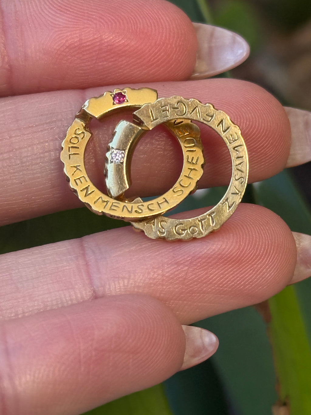 Antique German Gimmel Betrothel Charm