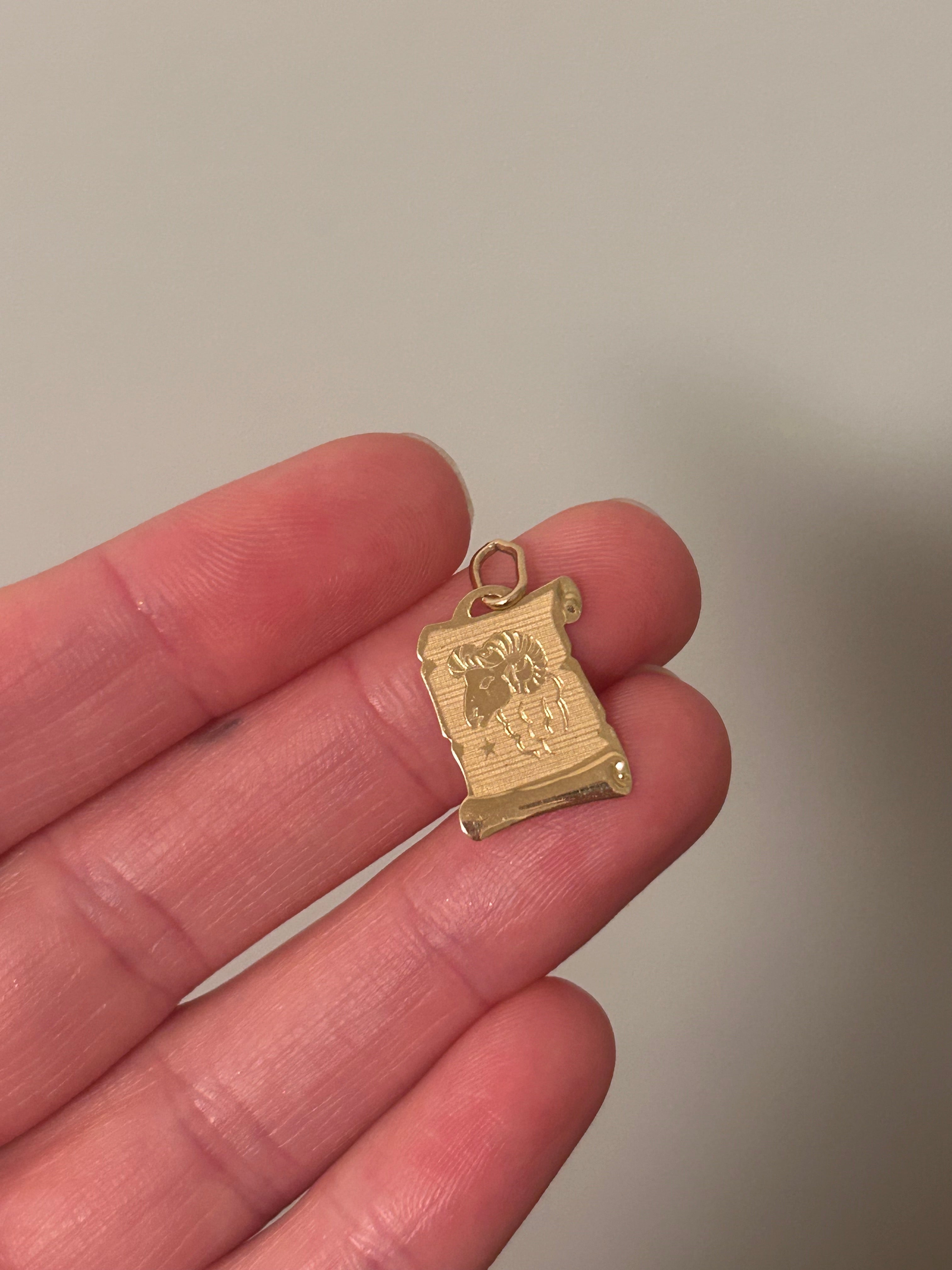 Mini Aries Scroll Charm