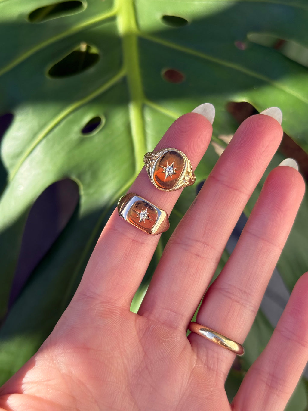 Filigree Starburst Signet Ring