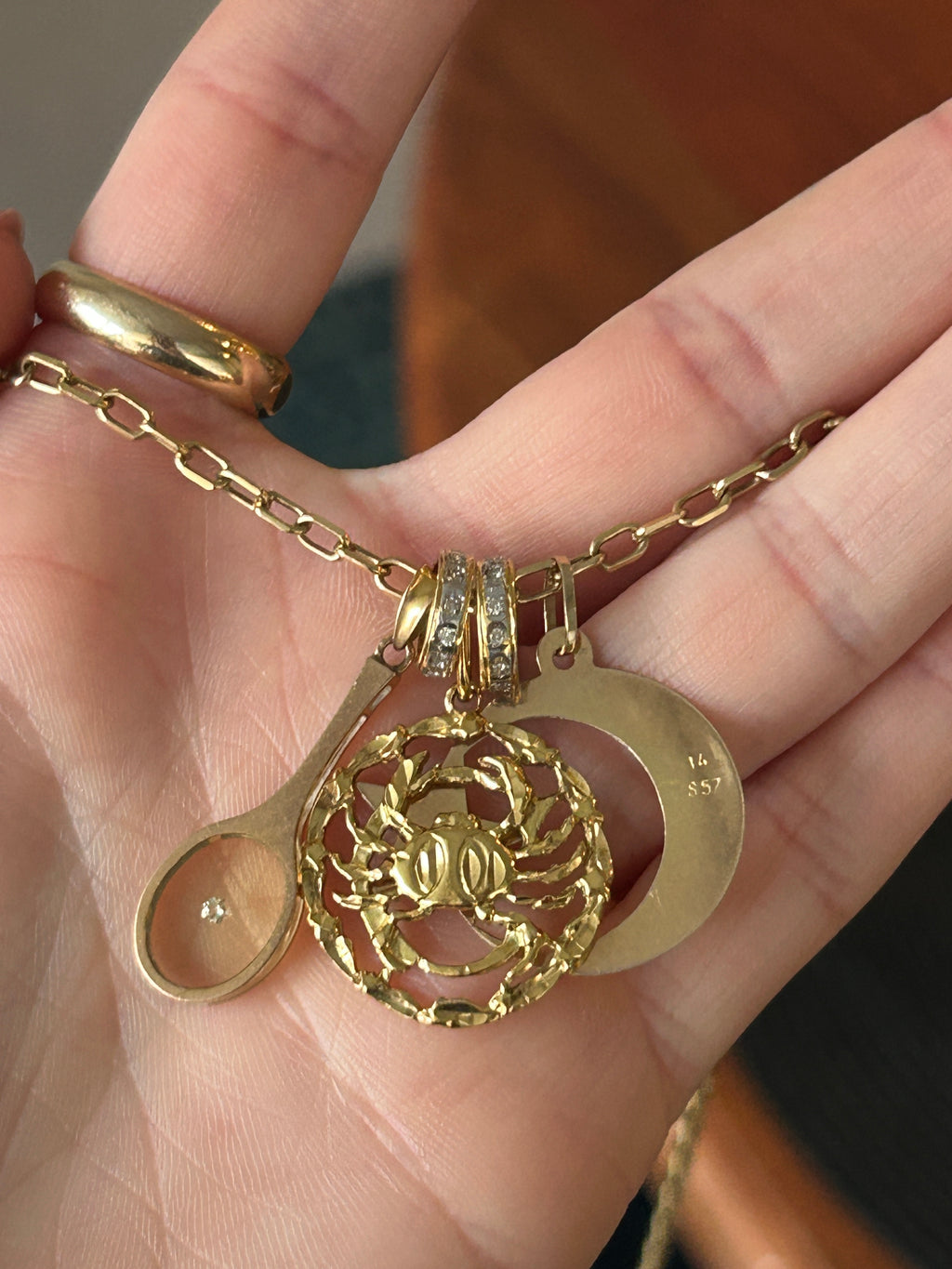 Diamond Circle Charm Holder / Spacer