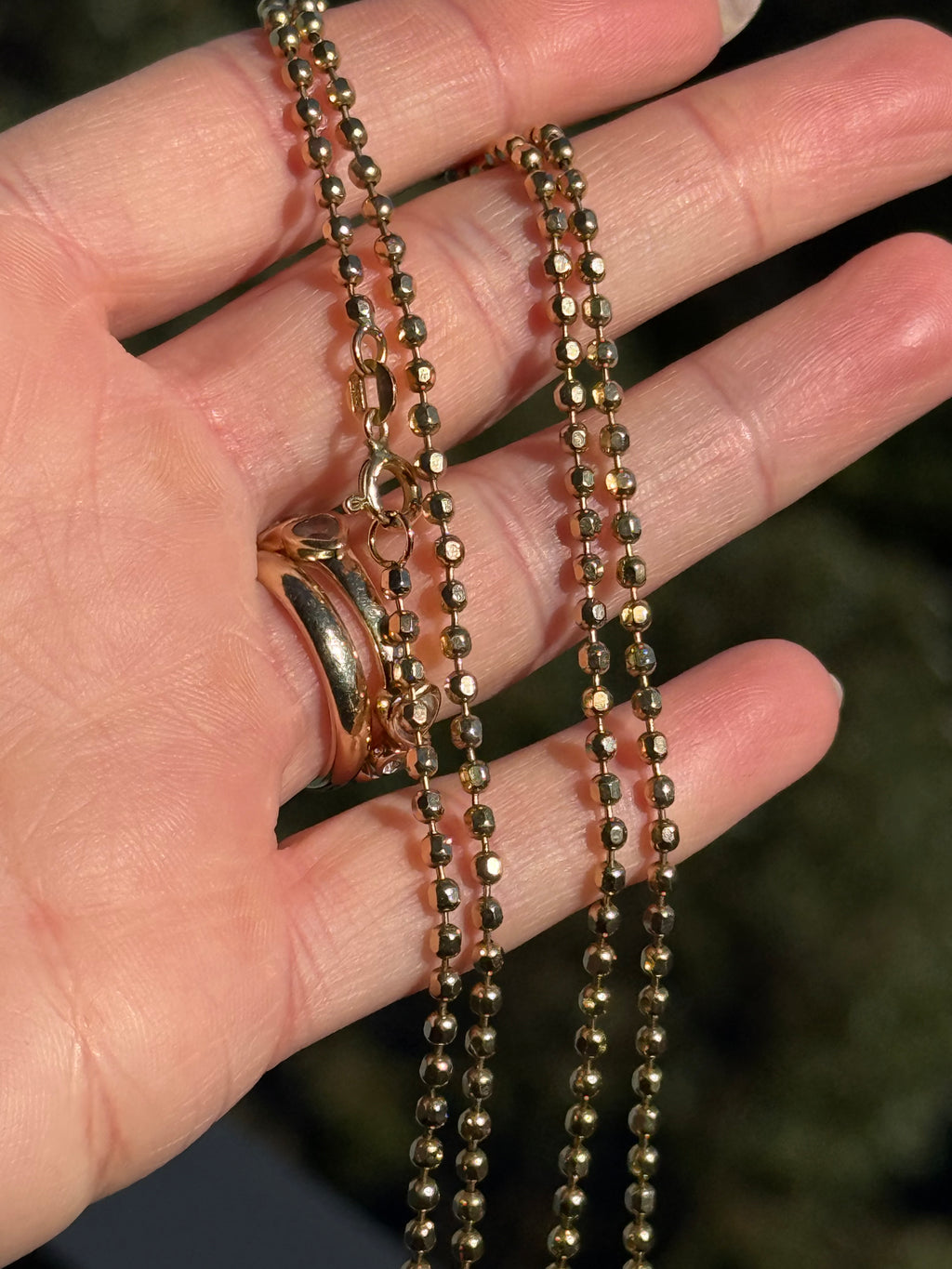 Solid Long Diamond Cut Ball Chain