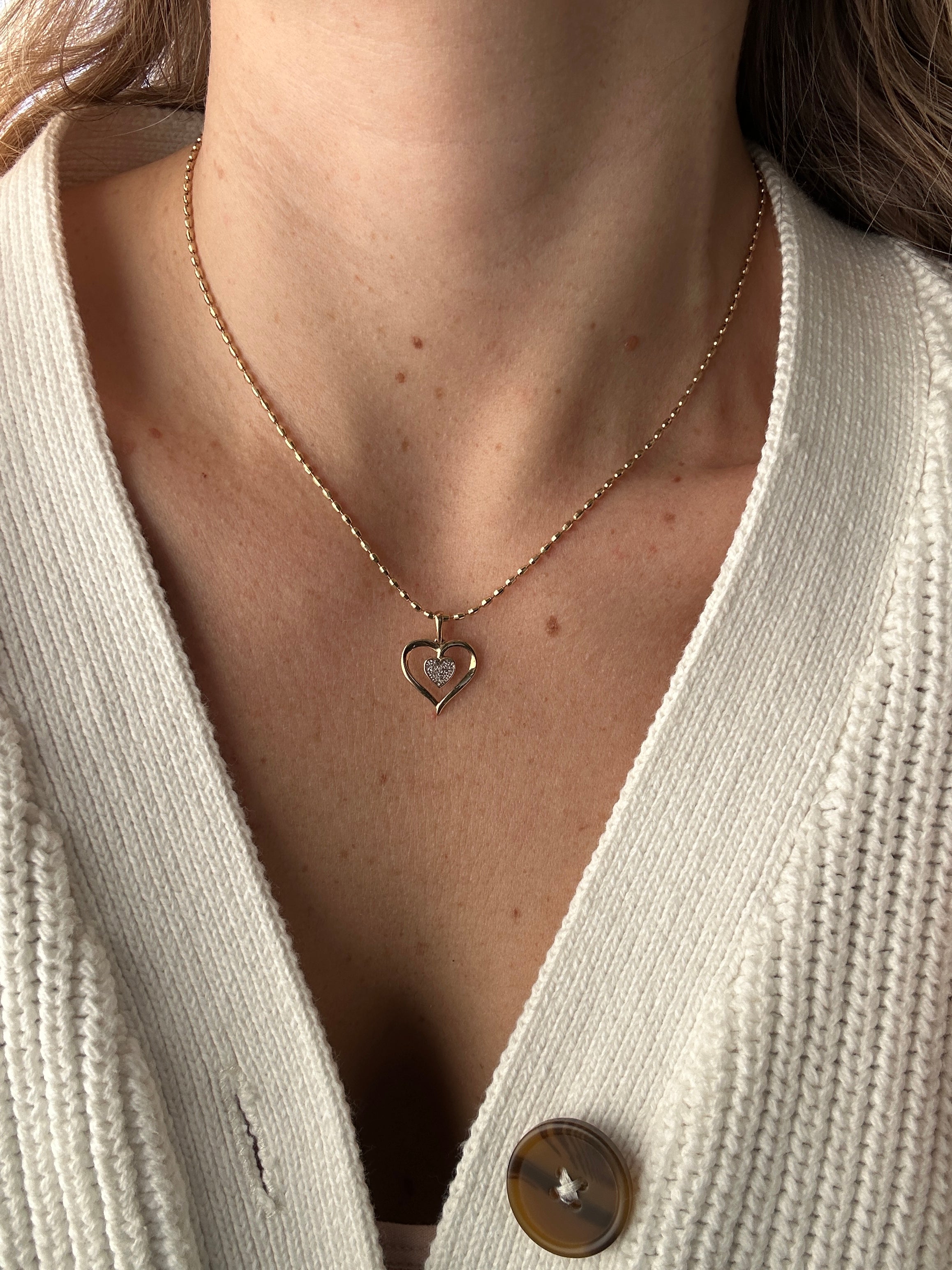 Diamond Heart Charm