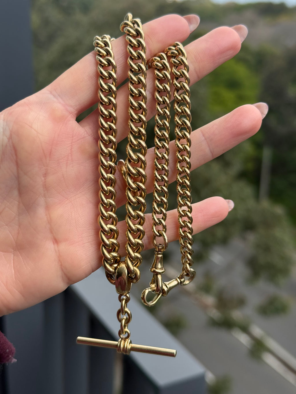 10k Graduated Curb Watch Chain