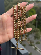 10k Graduated Curb Watch Chain