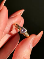 Amethyst Diamond Heart Ring