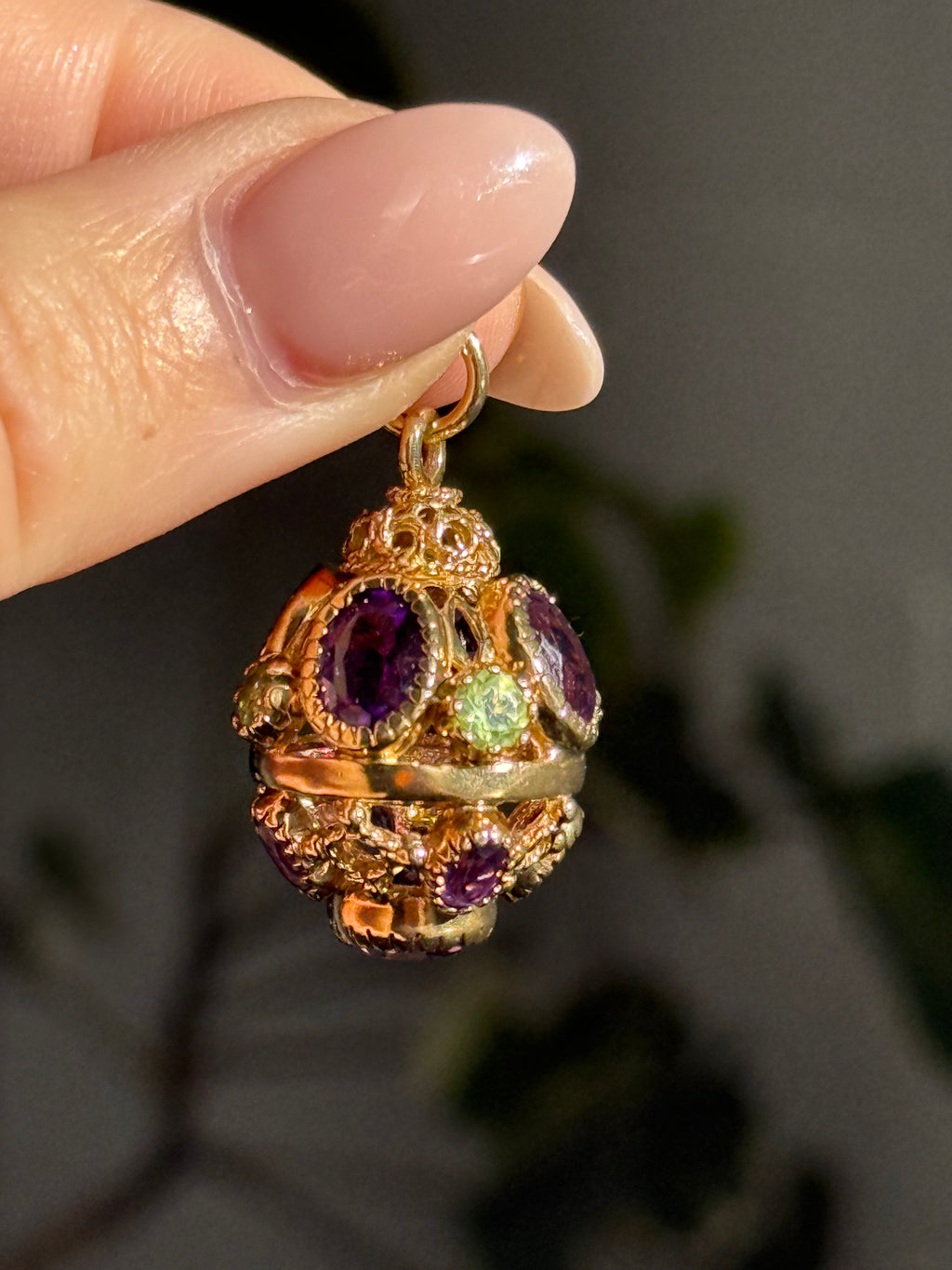 Antique Amethyst Peridot Sputnik