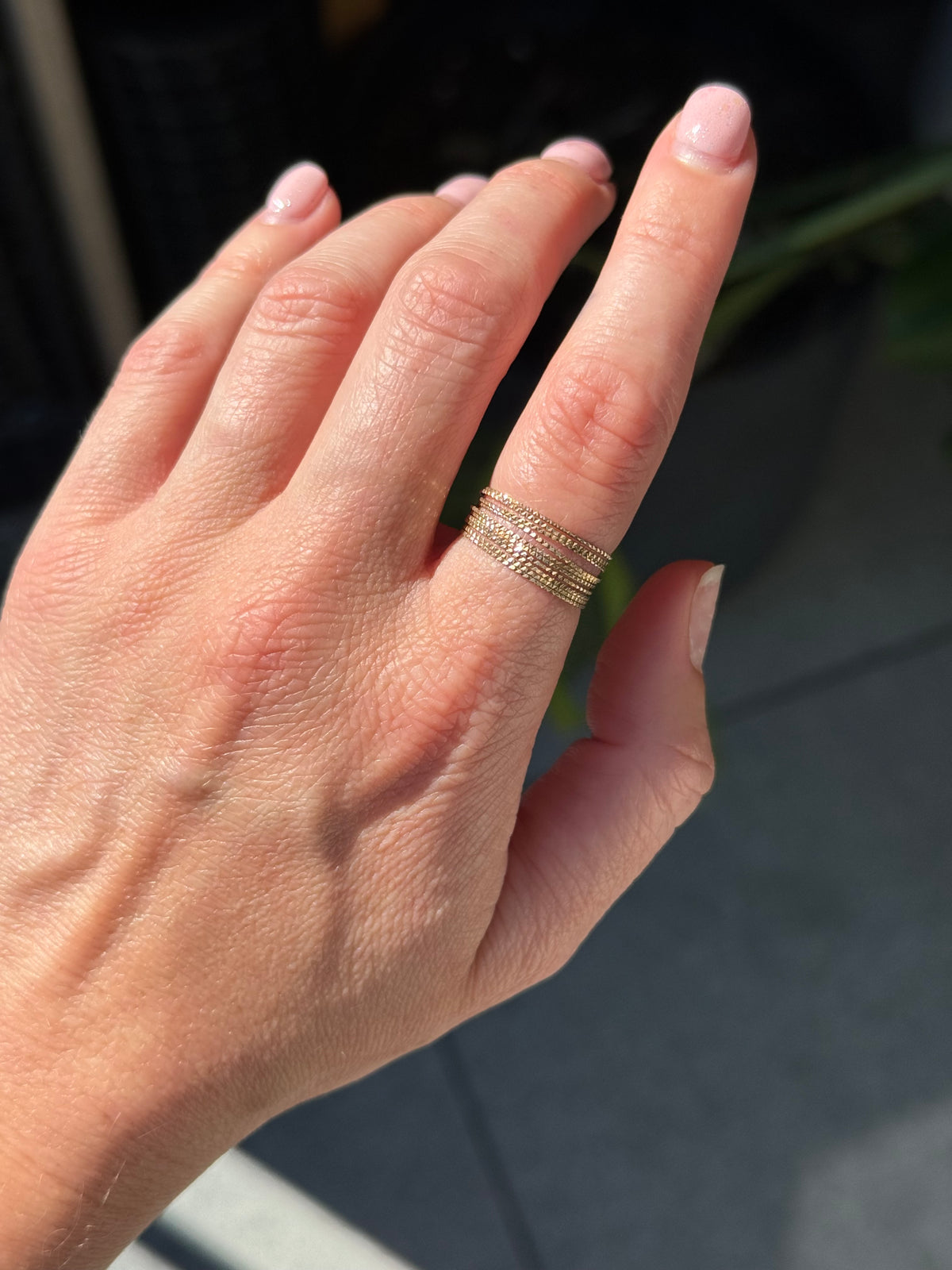 10k Shimmery Dainty Stacking Rings